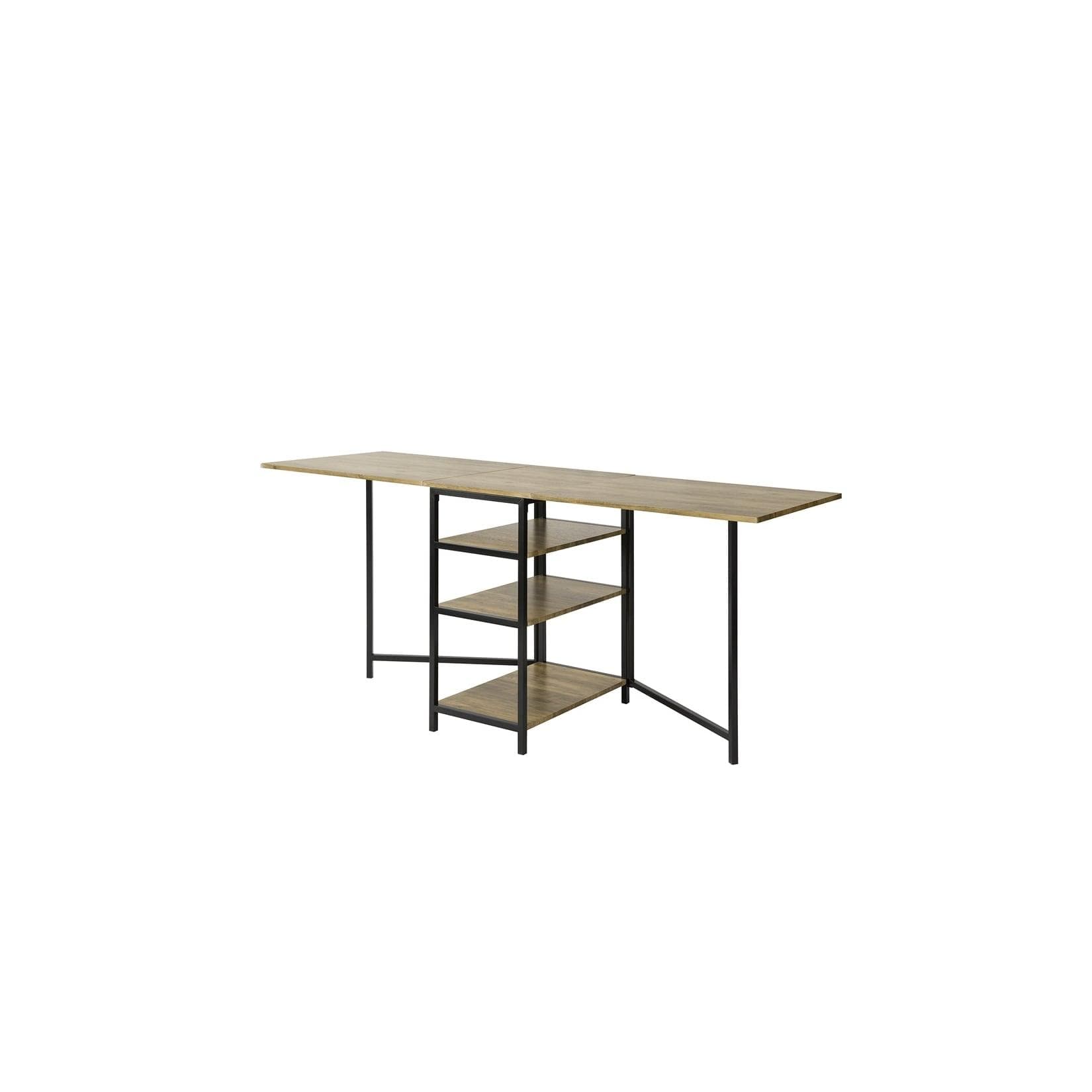 SoBuy Schreibtisch mit 3 Regalen Holzfarbe