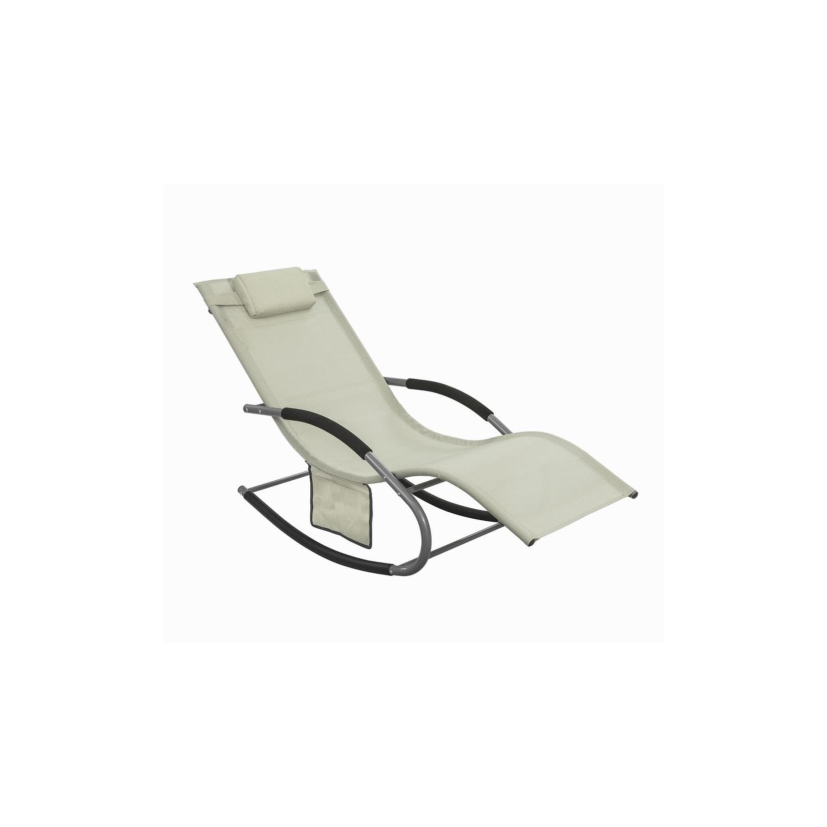 SoBuy Wetterfester Schaukelstuhl Beige Modern