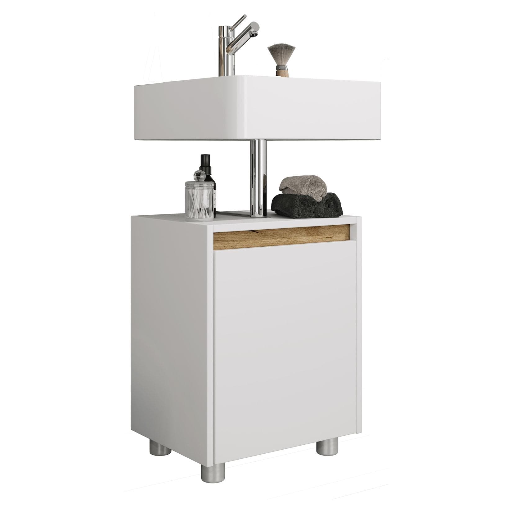VCM Waschbeckenunterschrank Holz Badschrank 55 x 42 x 33 cm