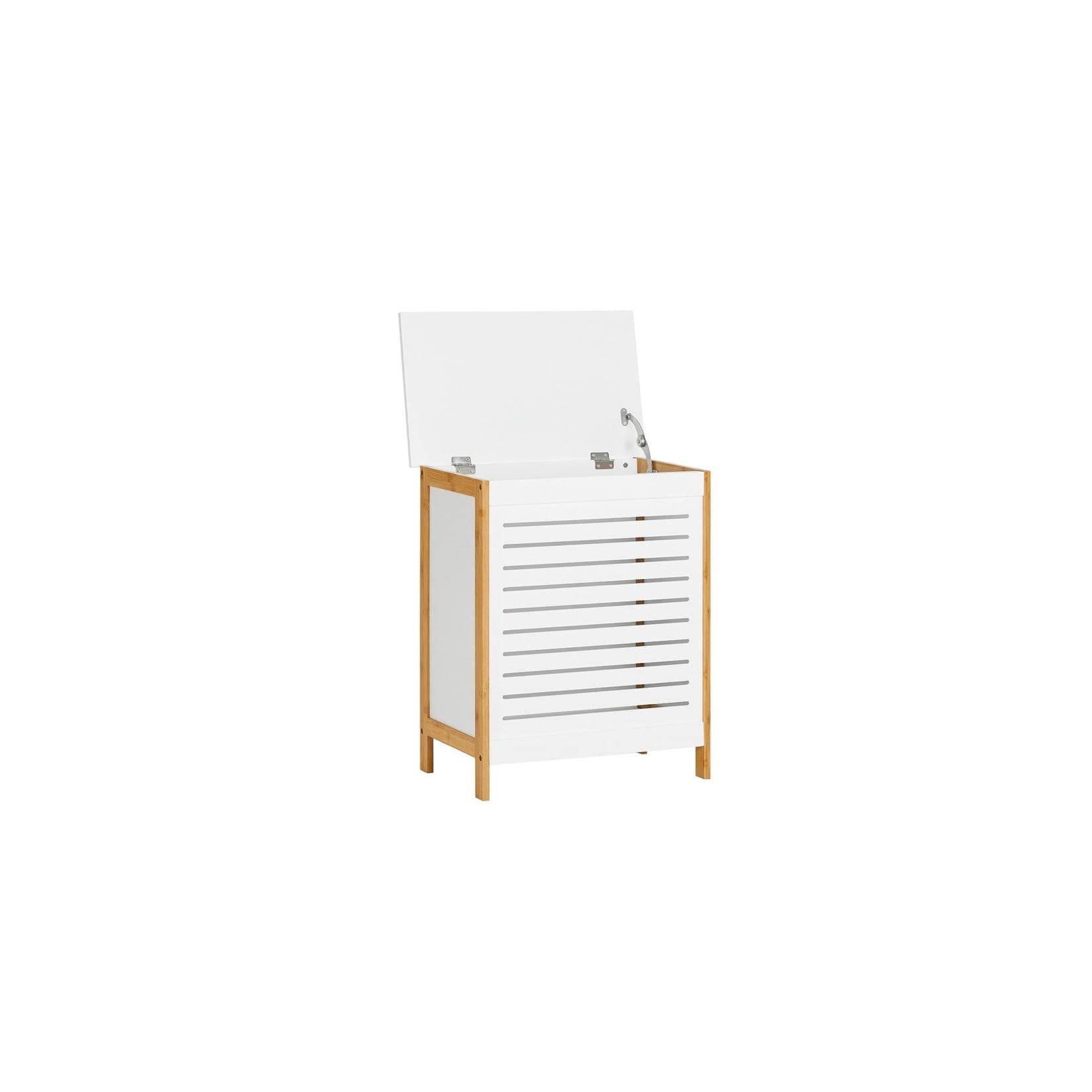 SoBuy Wäscheschrank mit Deckel Holzfarbe 50x30x60cm Funktional