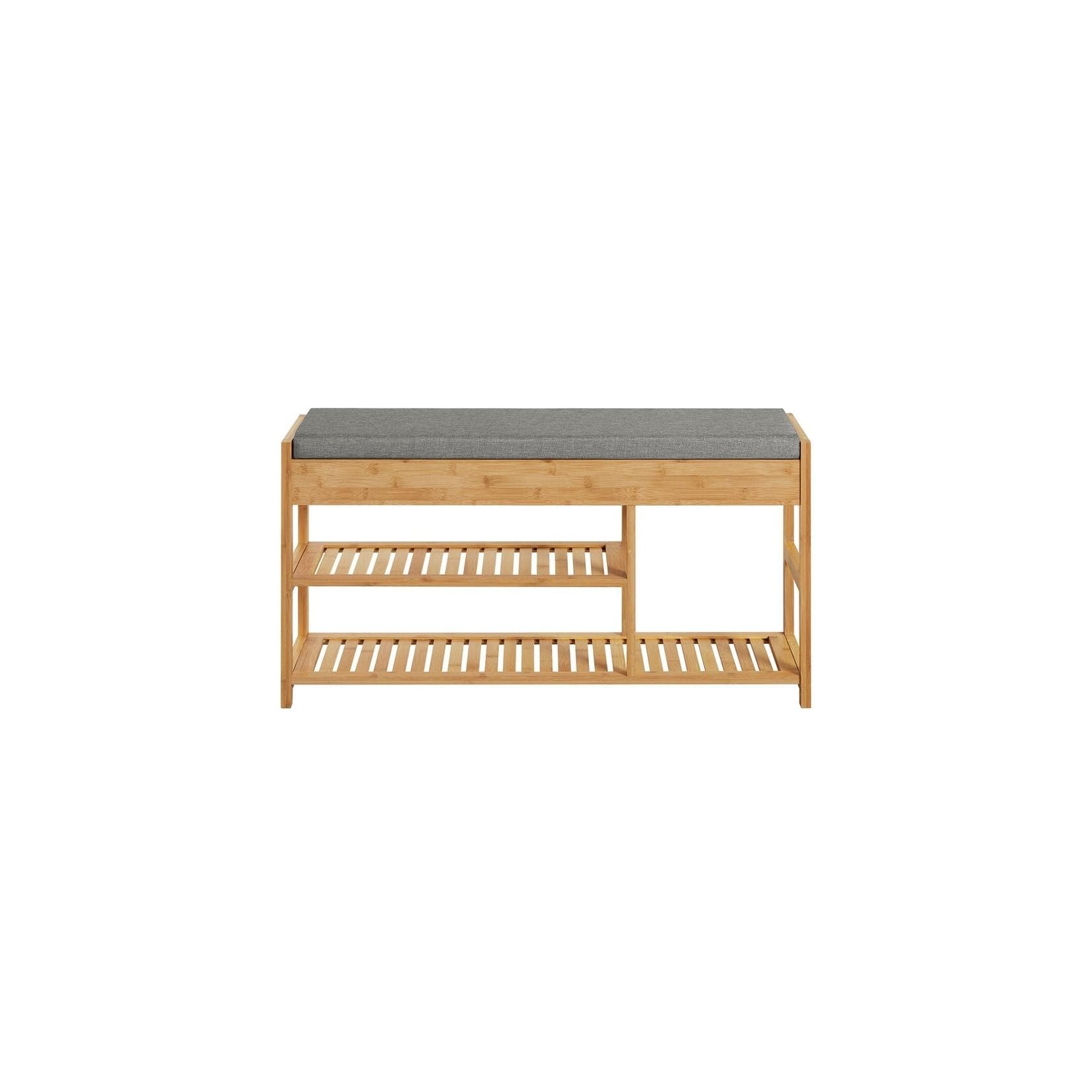SoBuy Sitzbank FSR47 Bambus Schuhbank mit Schubladen
