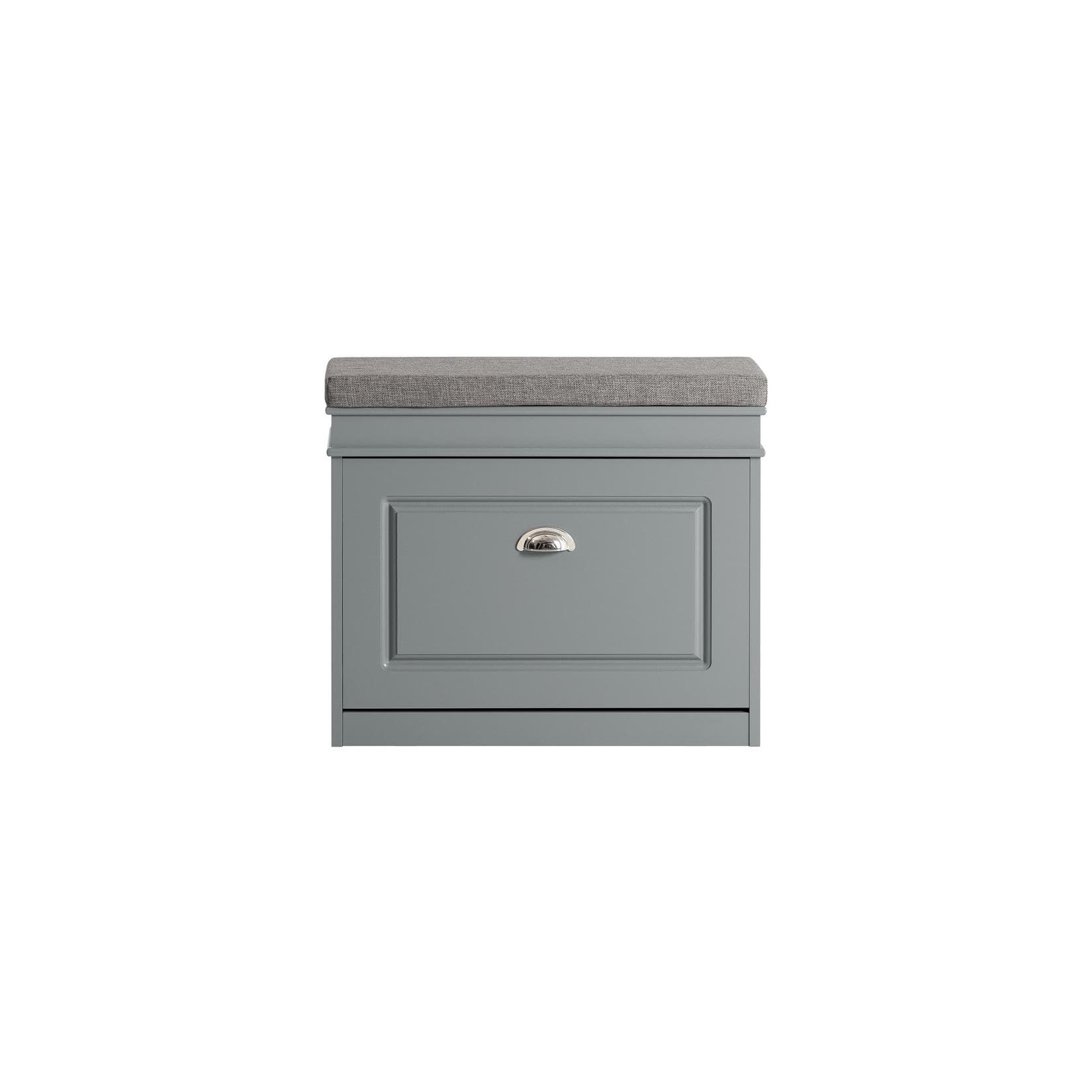 SoBuy Schuhbank FSR82 mit Stauraum und Klappe Grau