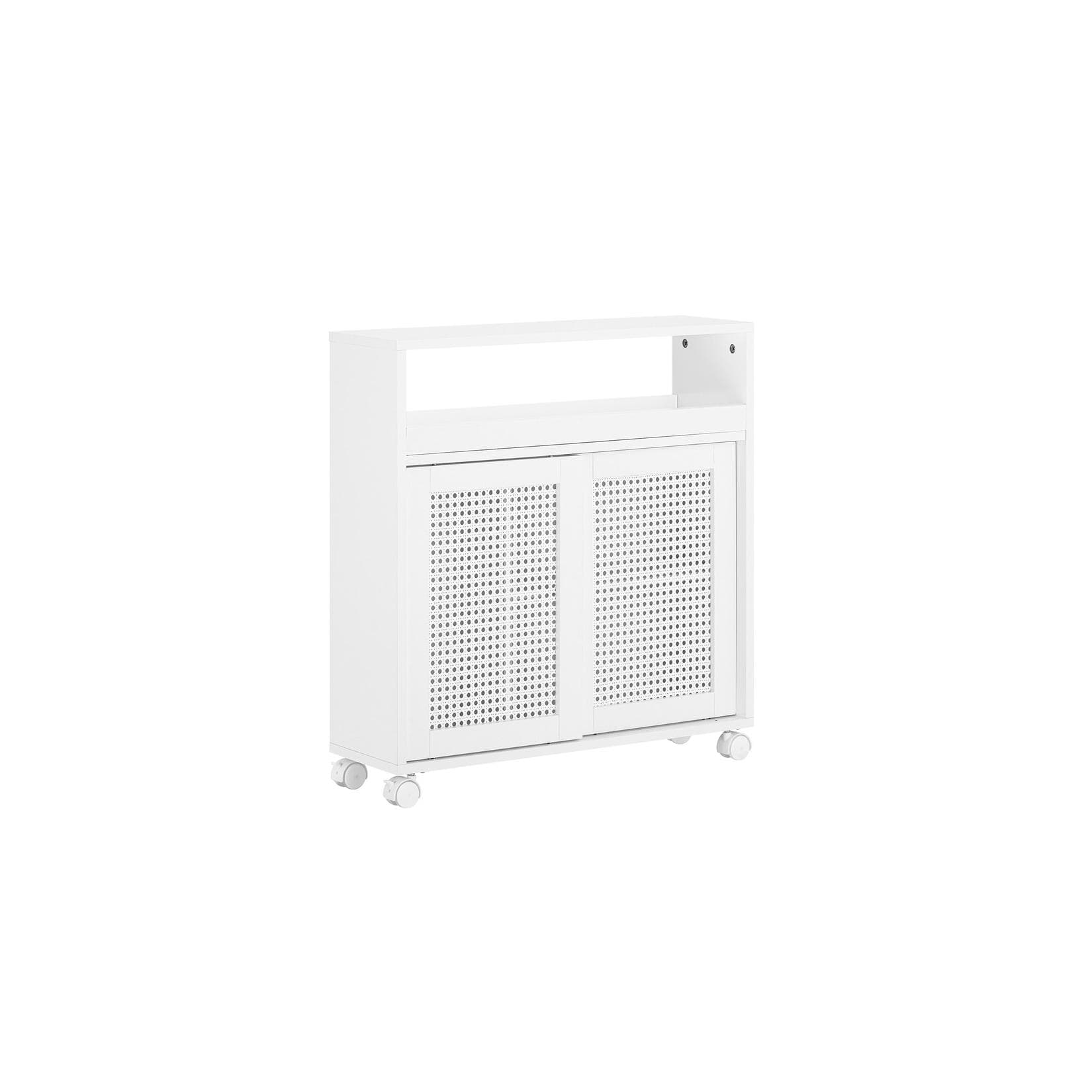 SoBuy Beistellwagen BZR119 Weiß Nischenregal mit Rollen