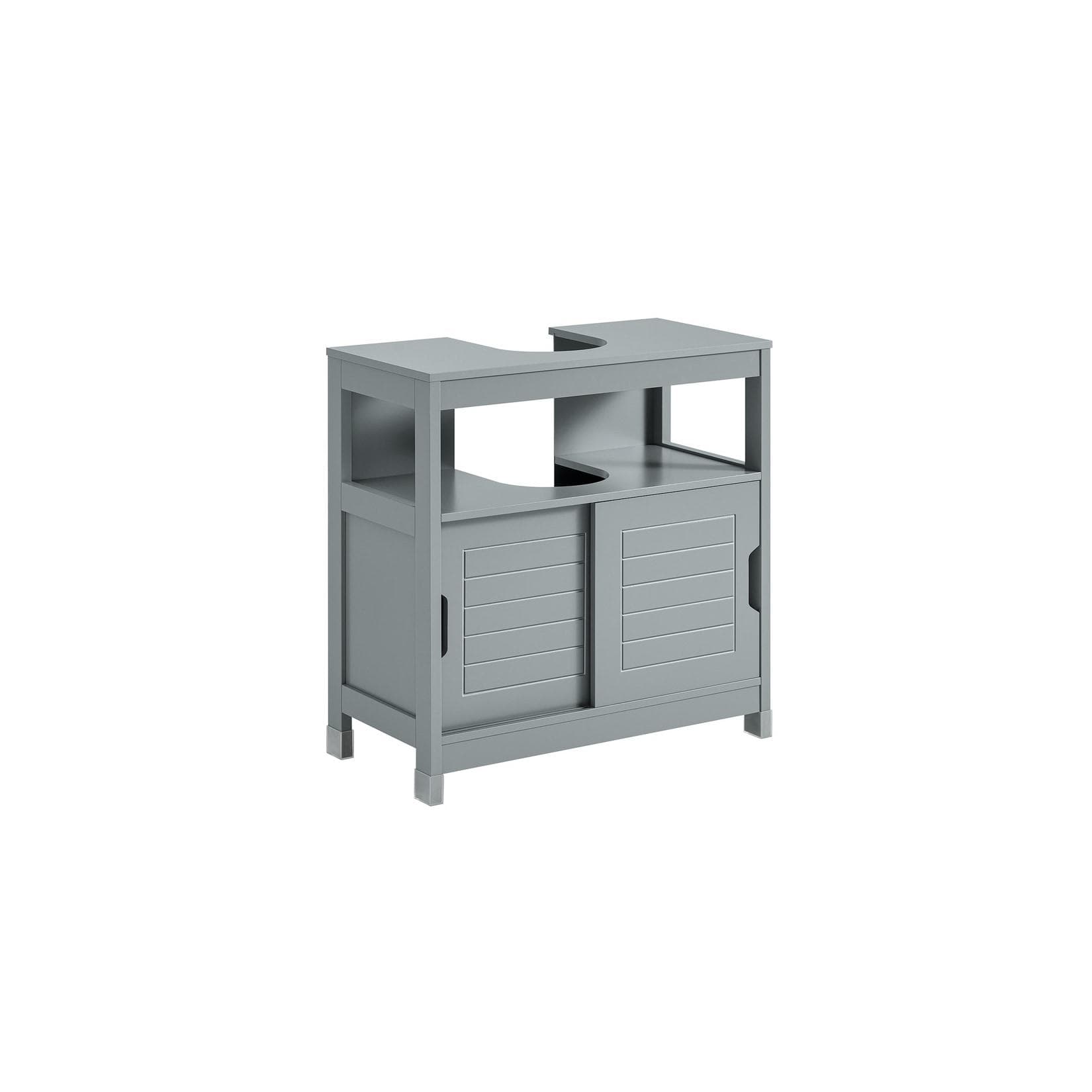 SoBuy Waschbeckenunterschrank FRG128 Grau/Weiß 2 Türen Modern
