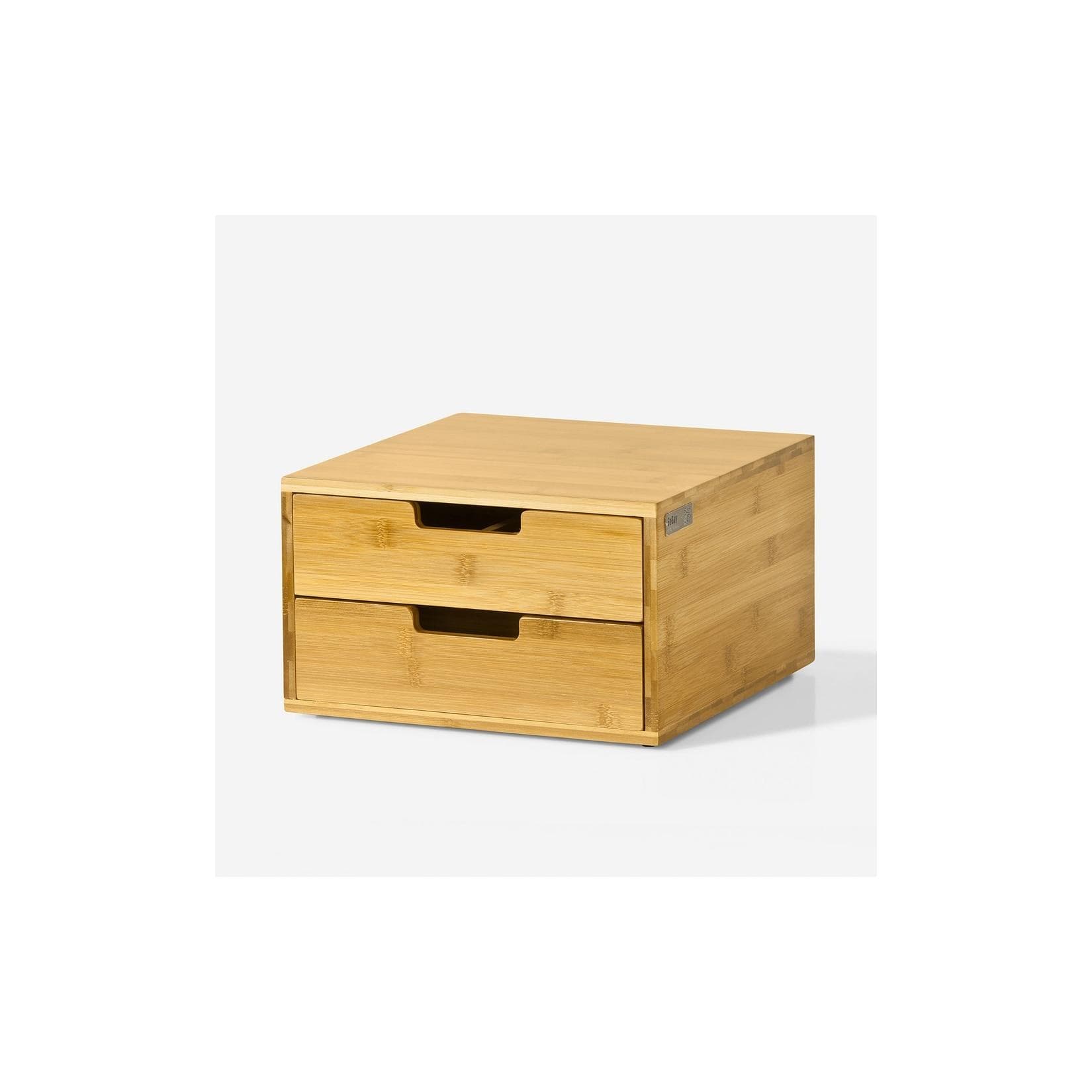 SoBuy Kapselhalter mit 2 Schubladen Holzfarbe