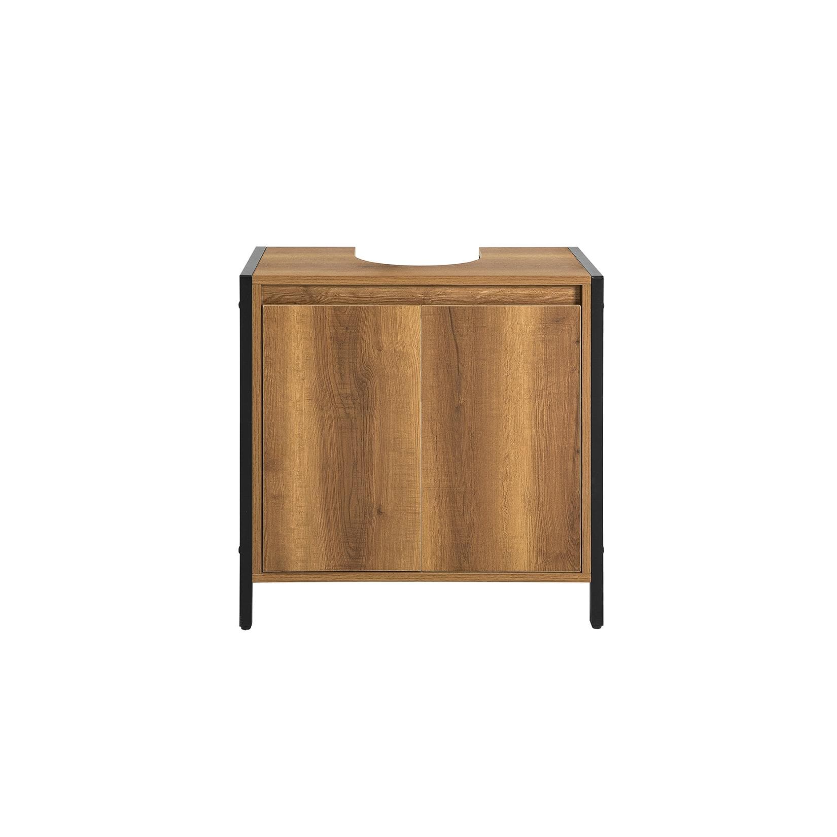 SoBuy Waschbeckenunterschrank Dunkelbraun 2-Türig