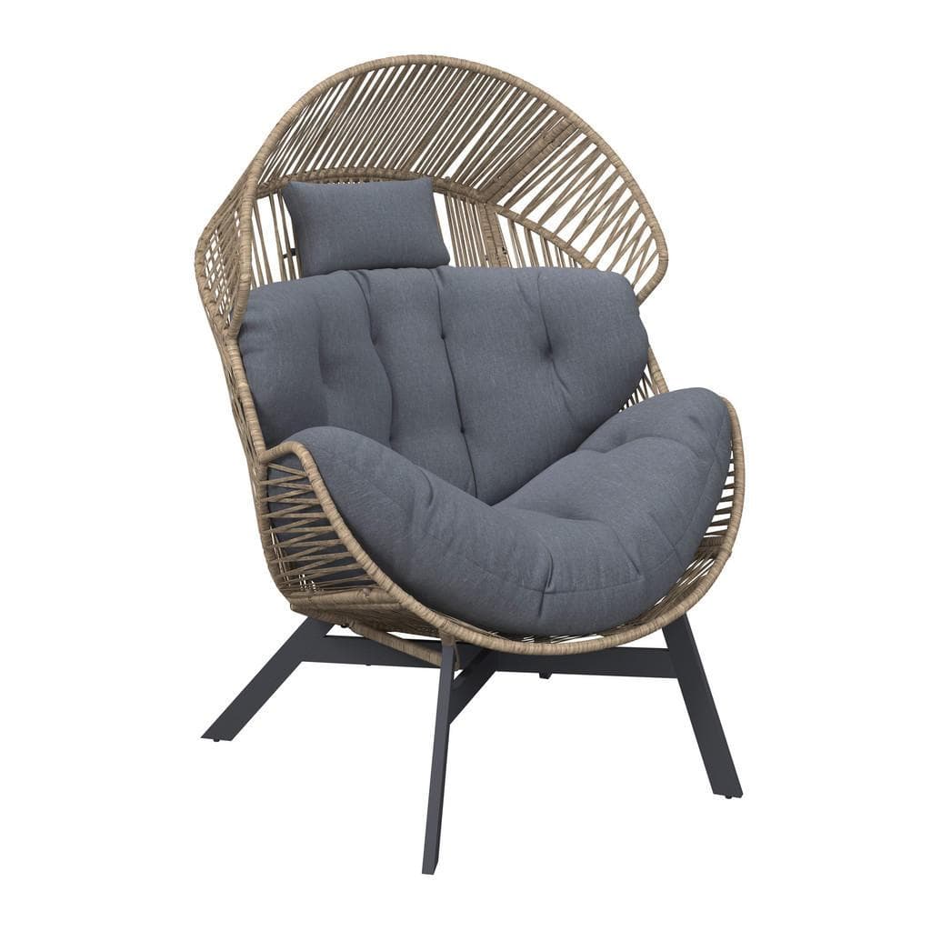 Ambia Garden Loungesessel Grau Naturgeflecht