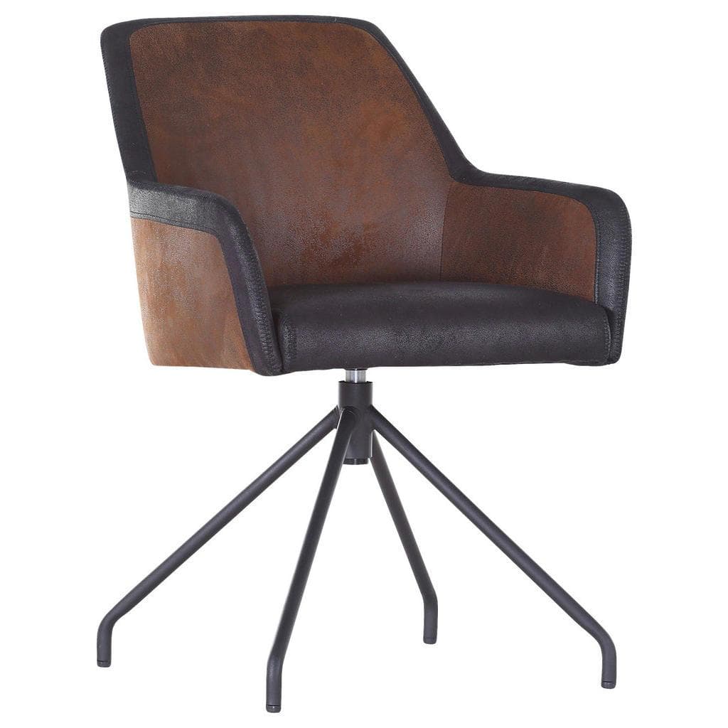 Landscape Armlehnstuhl Braun Schwarz Mikrofaser 360° Drehbar