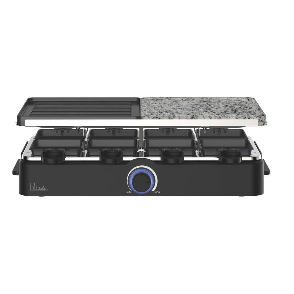 Silva Schneider Raclette-Grill Schwarz mit abnehmbarer Steinplatte