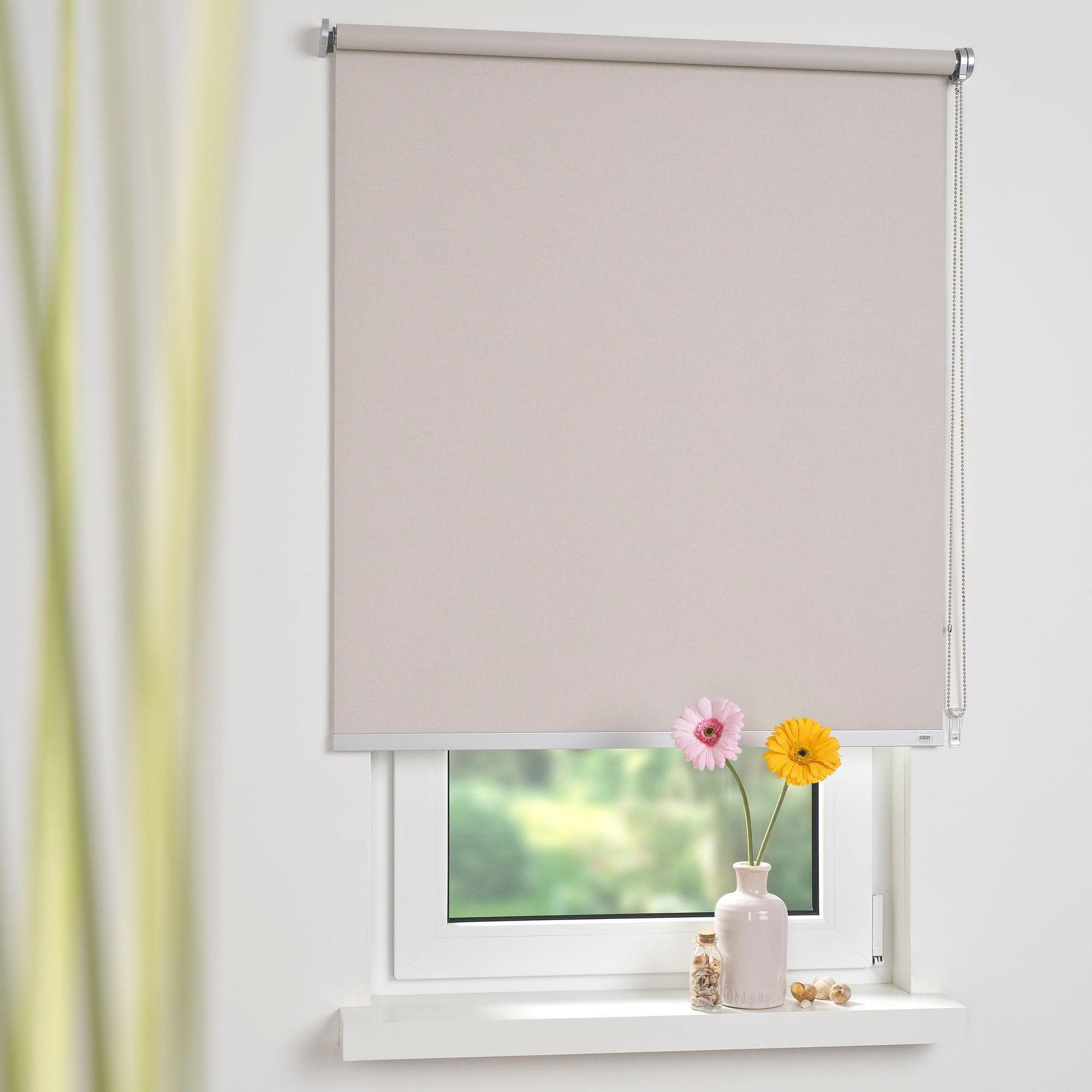 Seitenzugrollo Verdunklung Gr. 1, beige, Metall, Polyester, SCHÖNER WOHNEN-KOLLEKTION