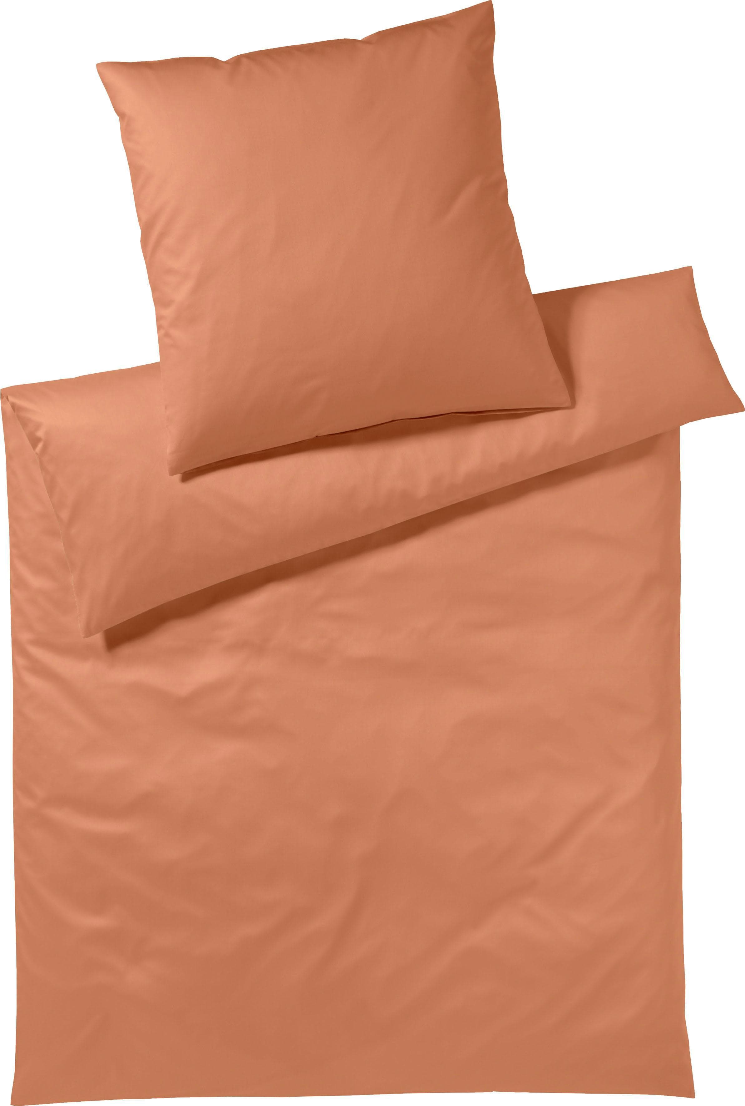 Yes For Bed Bettwäsche Pure & Simple Uni Mako-Satin Koralle
