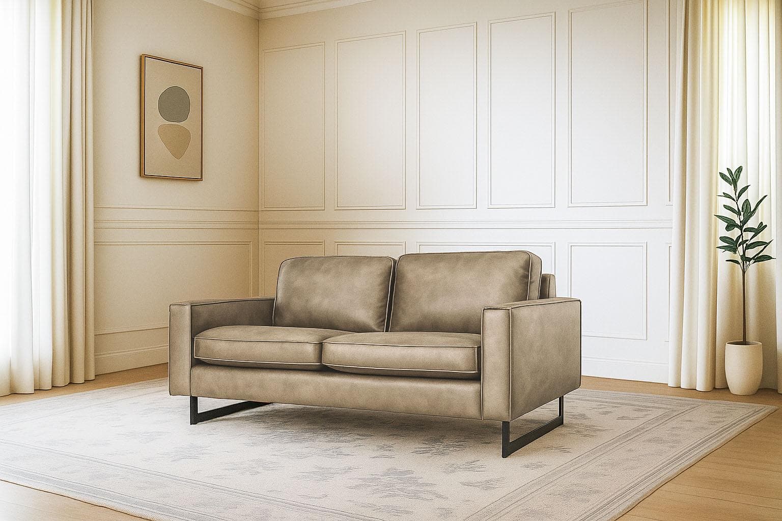 Home Affaire 2-Sitzer Sofa Pinto Beige Microfaser