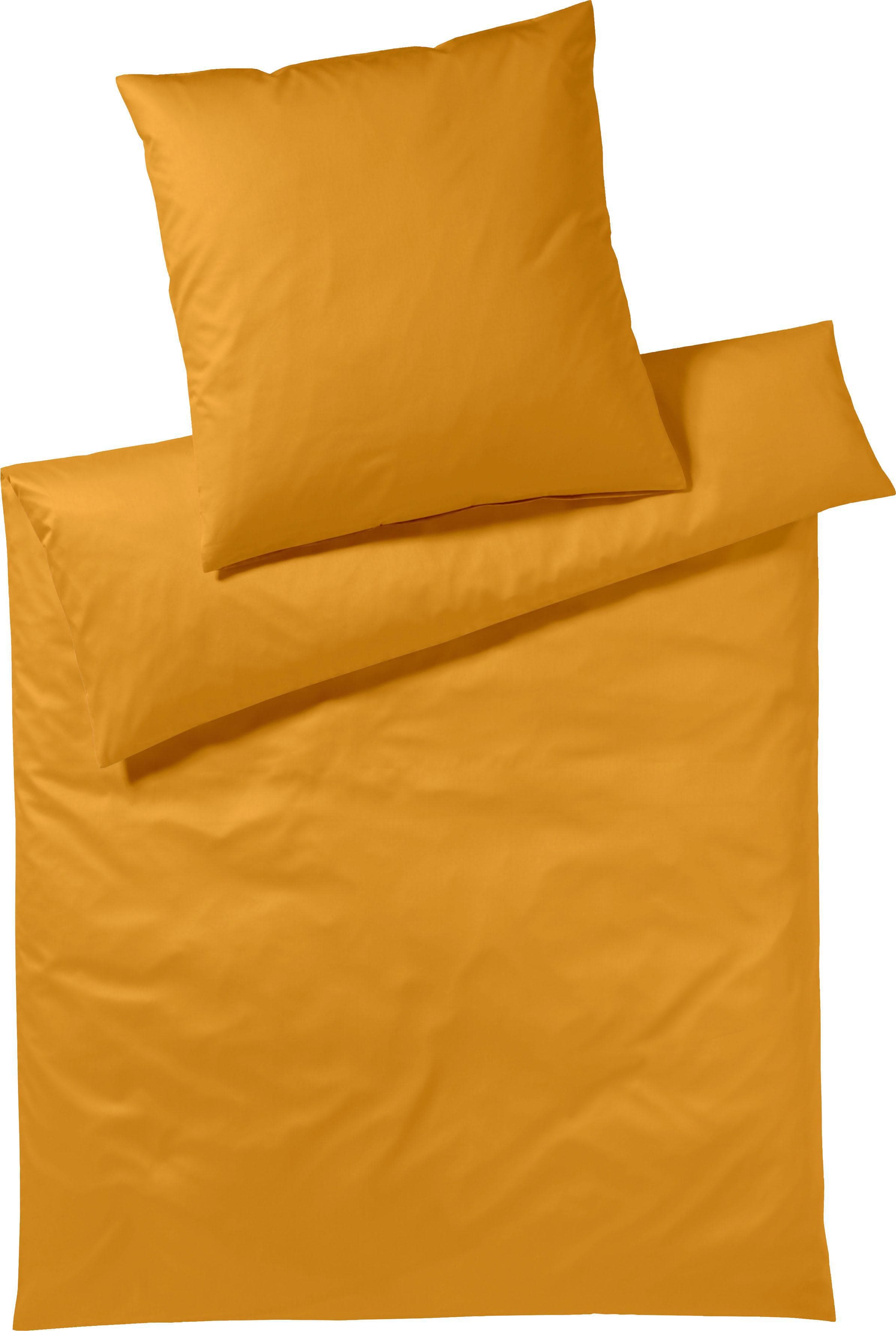 Yes For Bed Bettwäsche Pure & Simple Uni Gold Mako-Satin