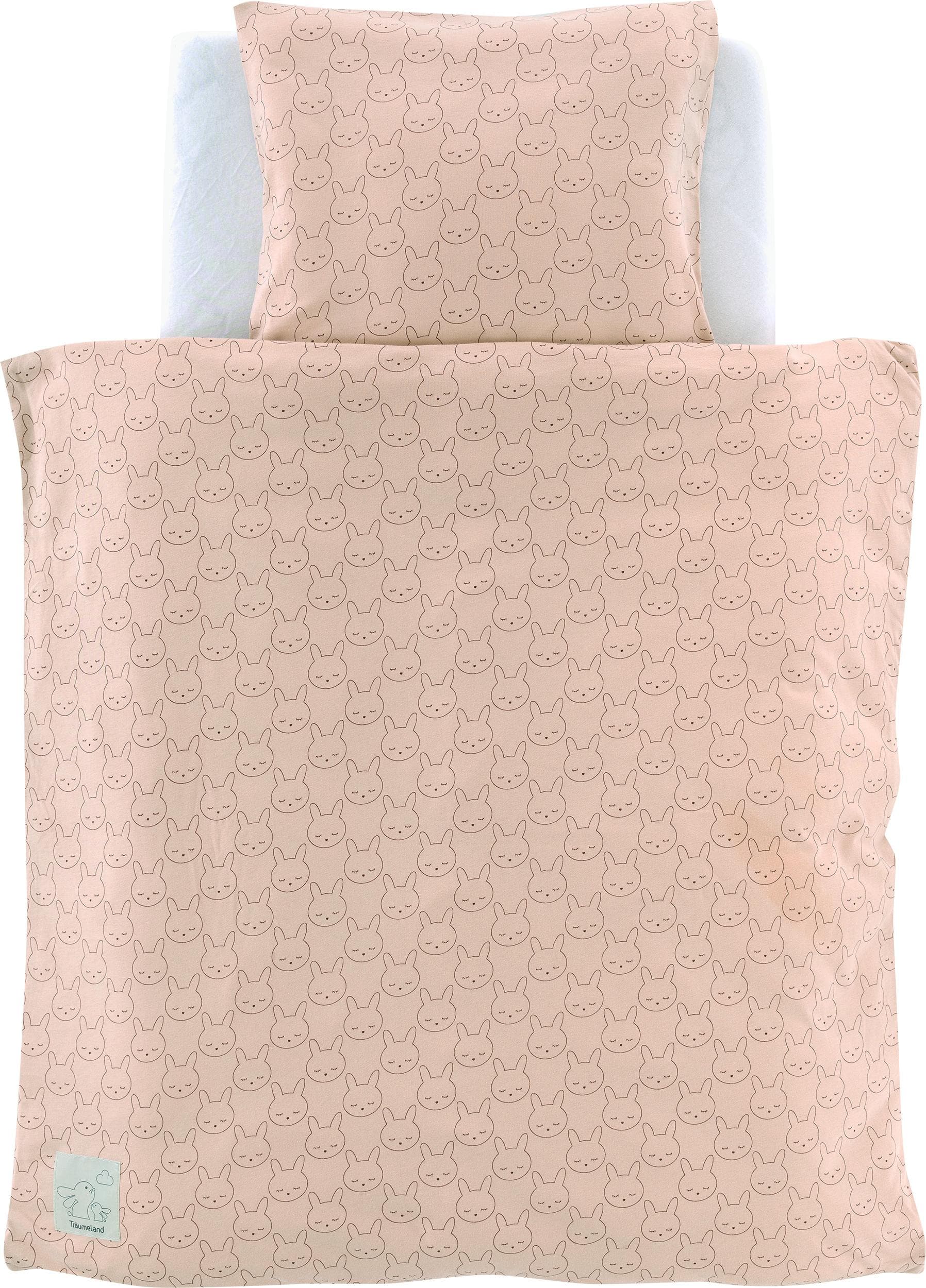 TRÄUMELAND Babybettwäsche Jersey Kuschelhase Beige 2-tlg.