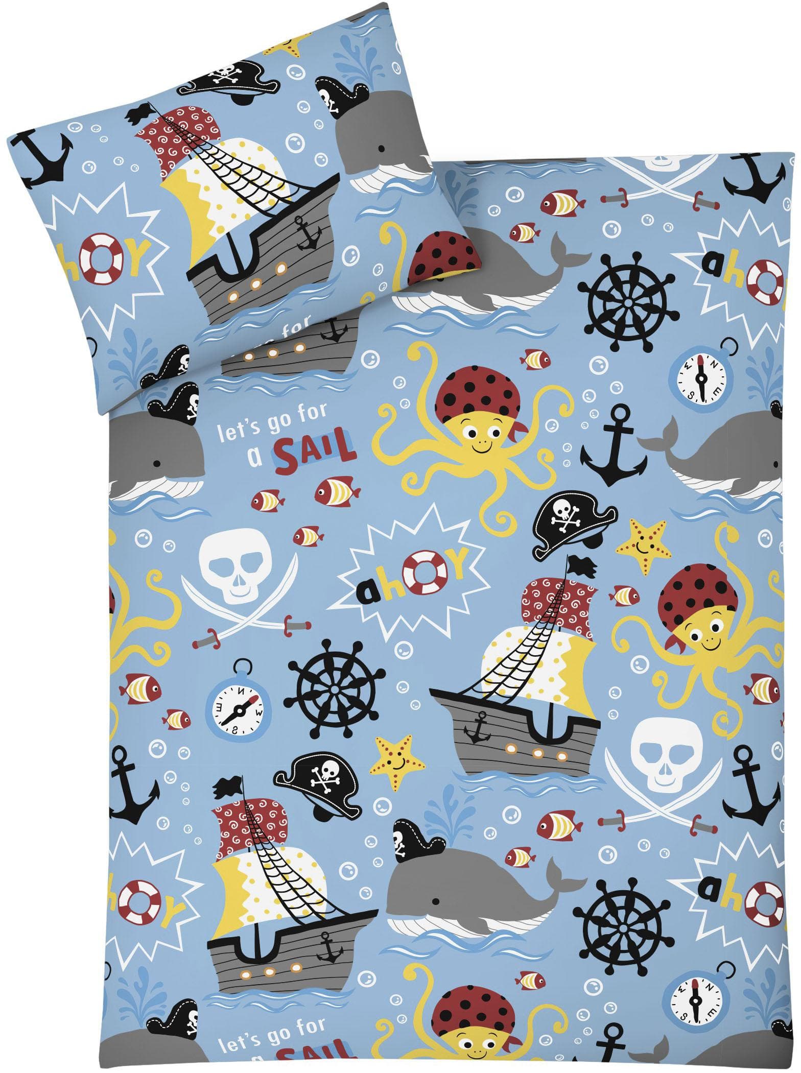 Adam Kinderbettwäsche Pirates Blau 100% Bio-Baumwolle