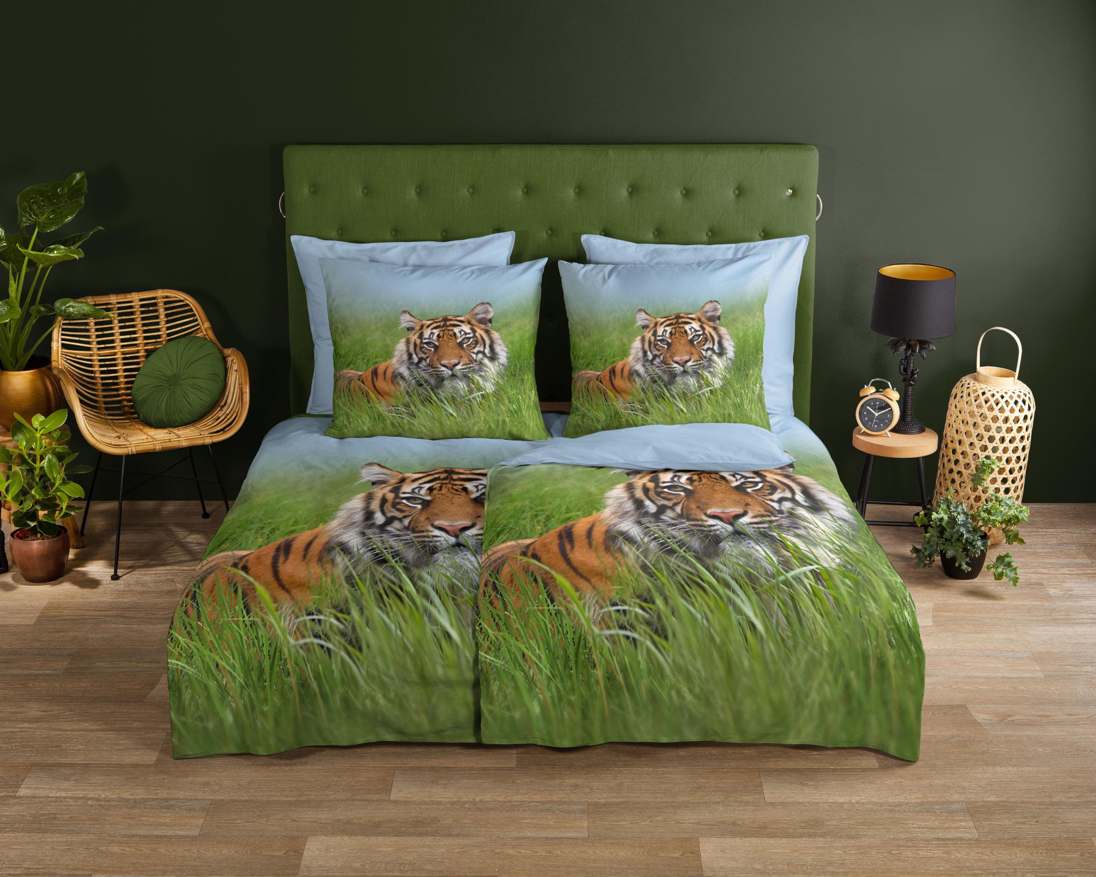 Good Morning Wendebettwäsche Tiger Bunt 100% Baumwolle