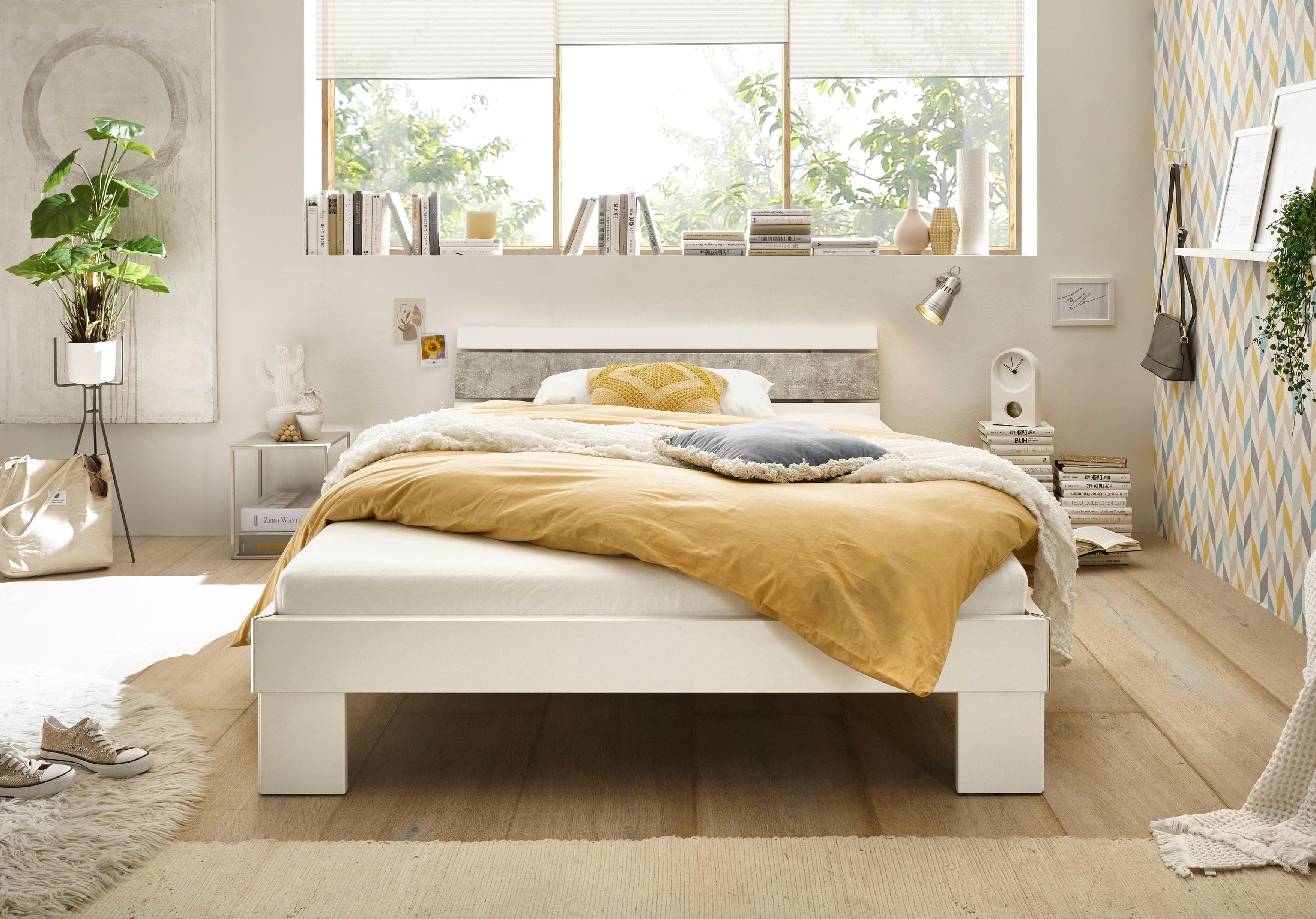 Futonbett Lyon Weiß Betonoptik Schlafkontor