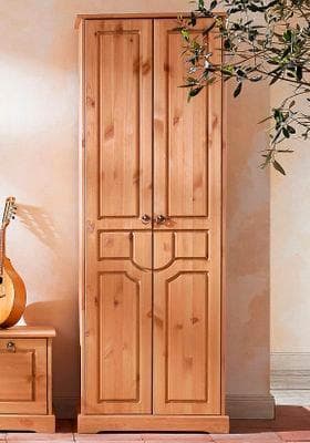 OTTO HOME Garderobenschrank Klera Massivholz Landhausstil Beige