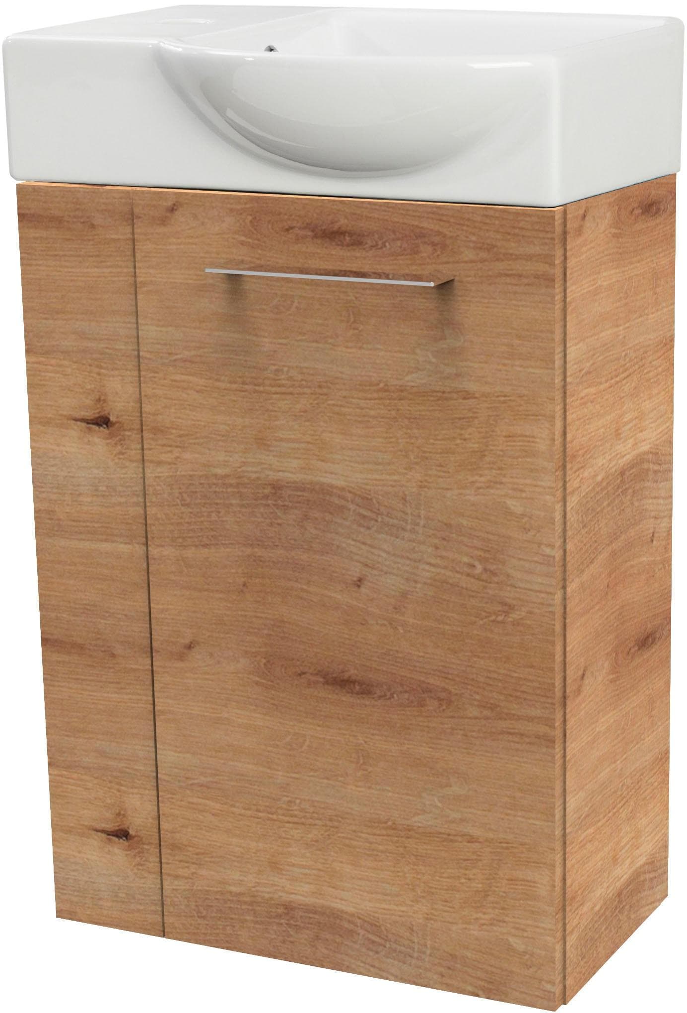 Waschtisch FACKELMANN SBC Braun Holzwerkstoff Keramik