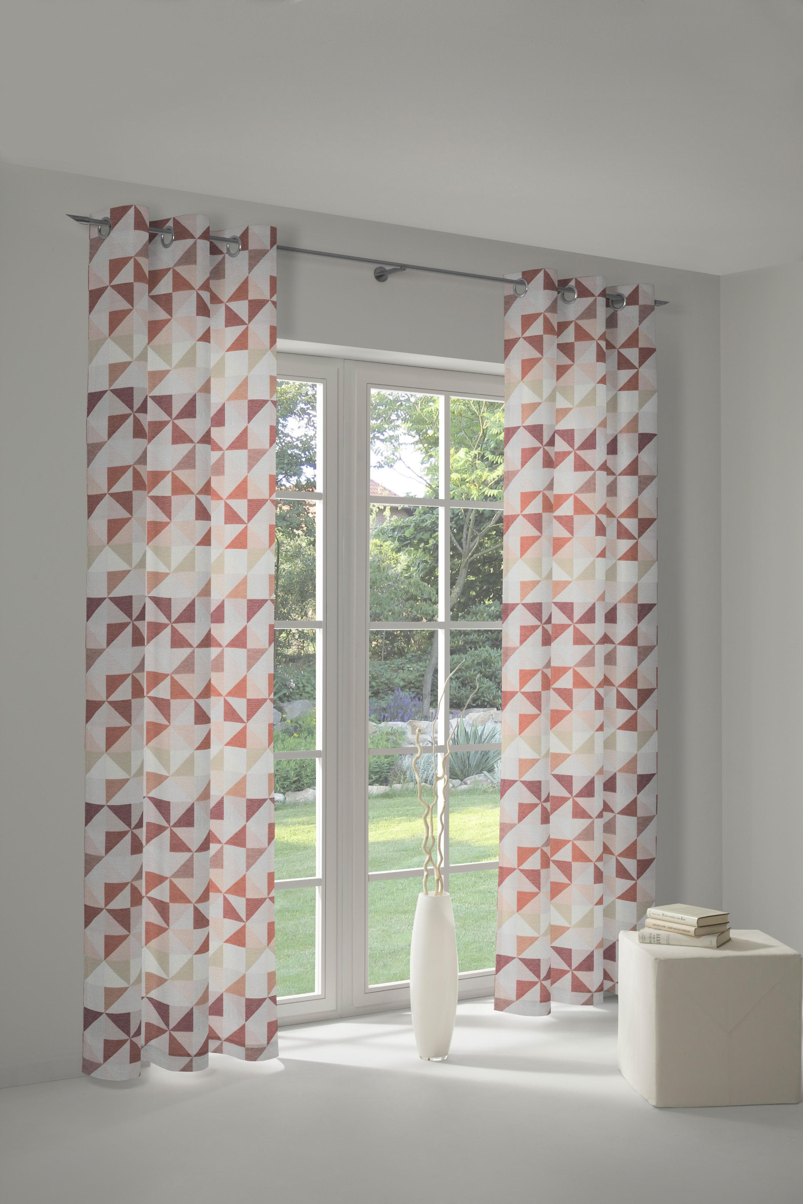 WIRTH Vorhang Berlare Terra Orange Jacquard Blickdicht