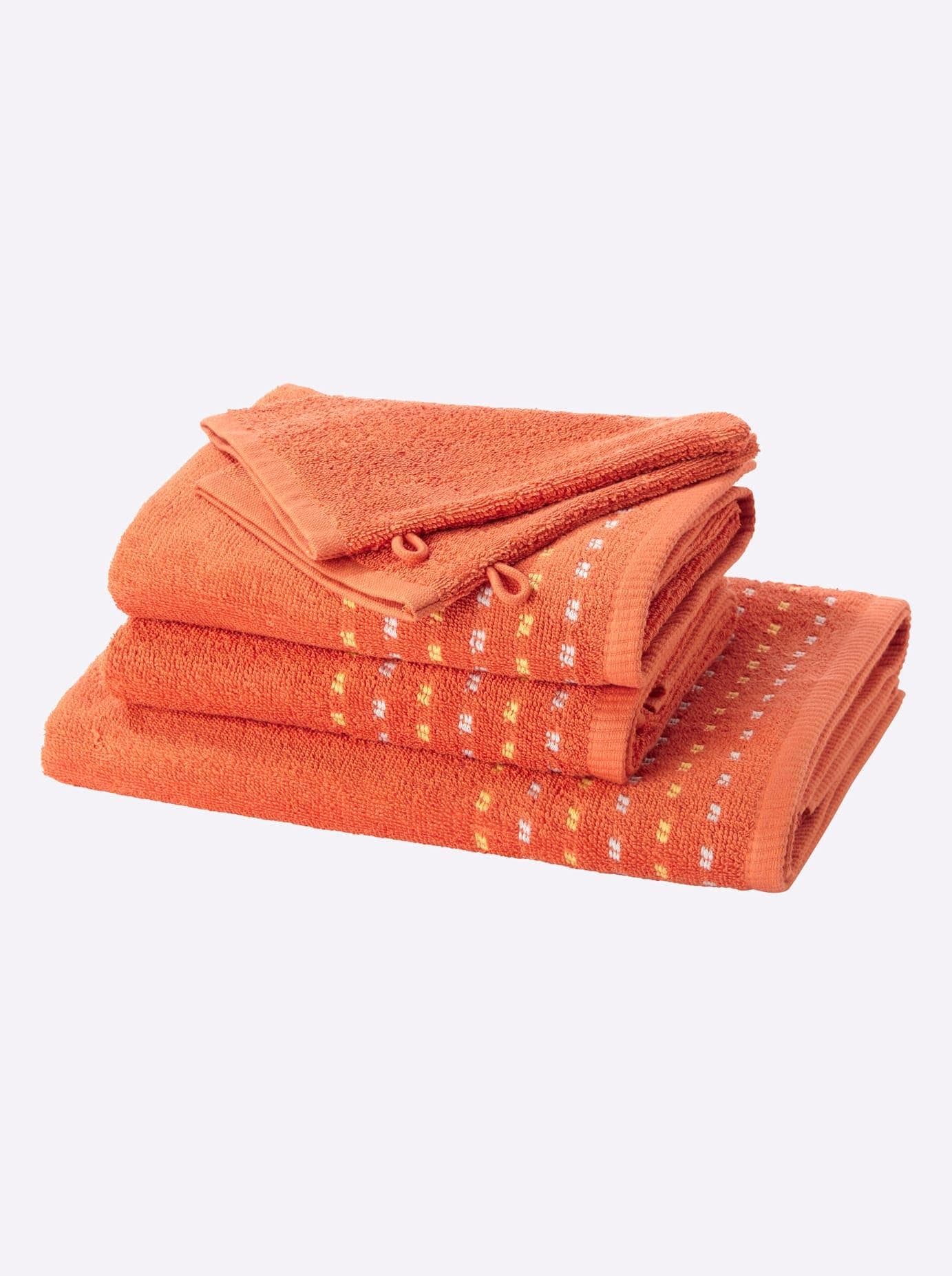 WÄSCHEPUR Handtuch Orange 100% Baumwolle Frottier