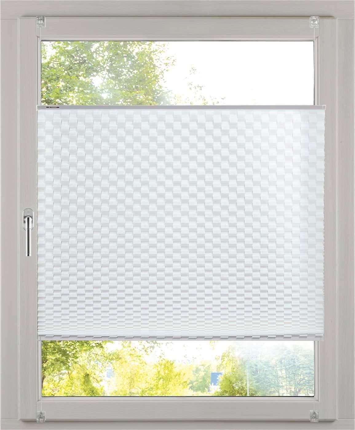 Plissee K-HOME Diamantplissee 3D-Effekt Weiß Grau B:100cm H:210cm
