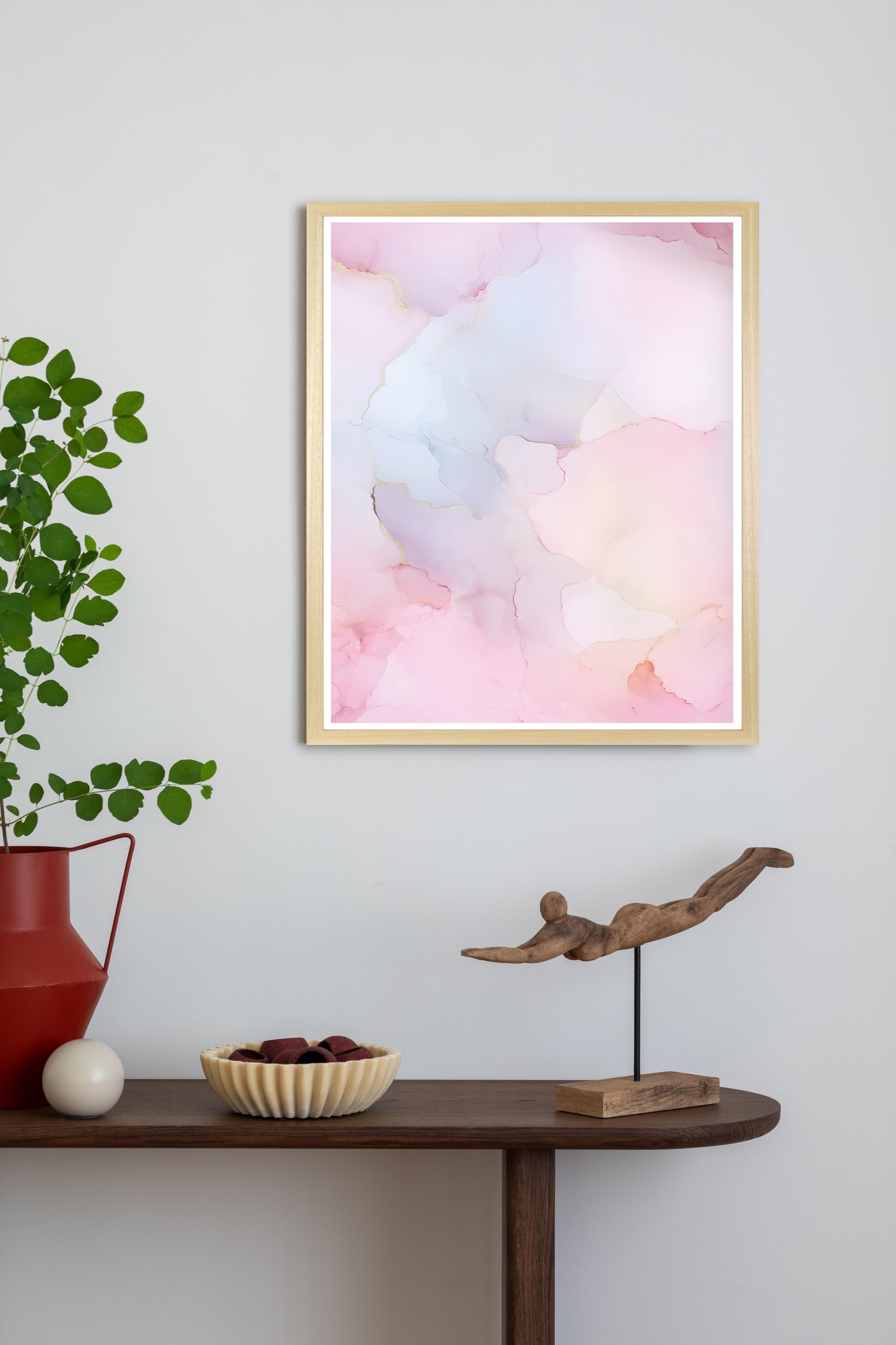 Abstrakter Kunstdruck auf Holz und Plexiglas