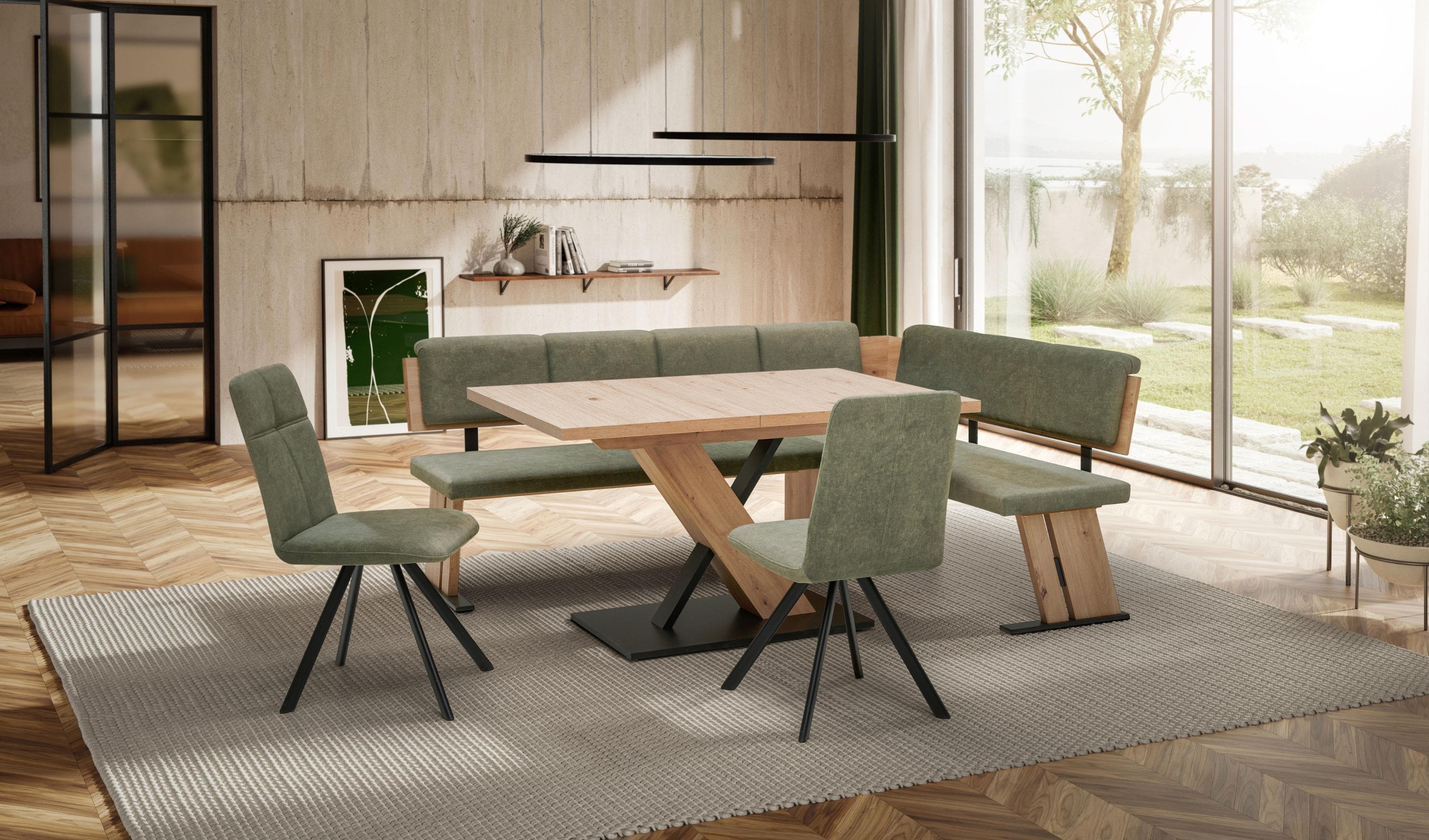 Eckbankgruppe MASSIVLINE & MORE SK Kota Braun Grün