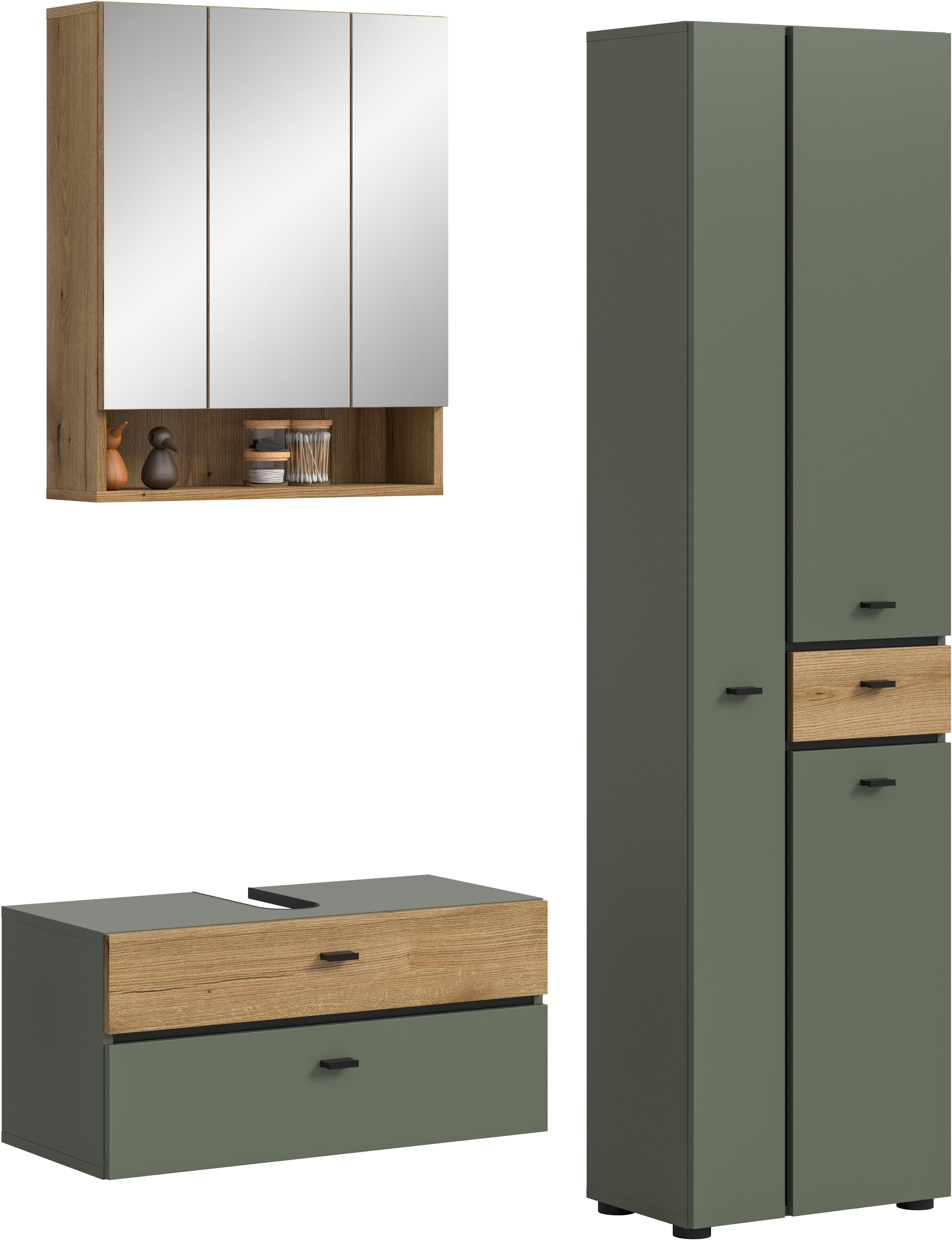 Welltime Badmöbel-Set VANN 3-teilig Sage Green