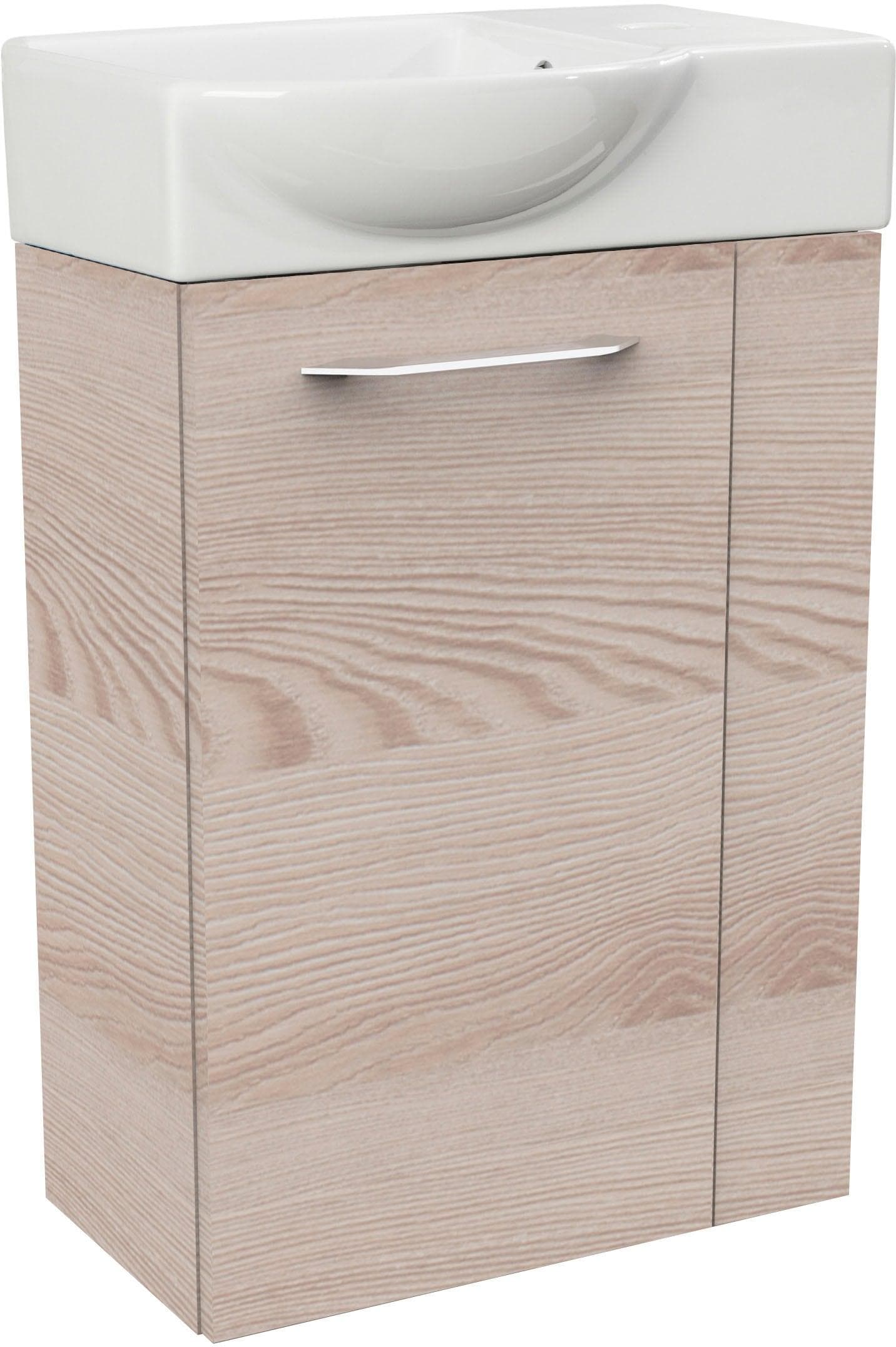 FACKELMANN Waschtisch SBC Set Braun mit Soft-Close-Funktion