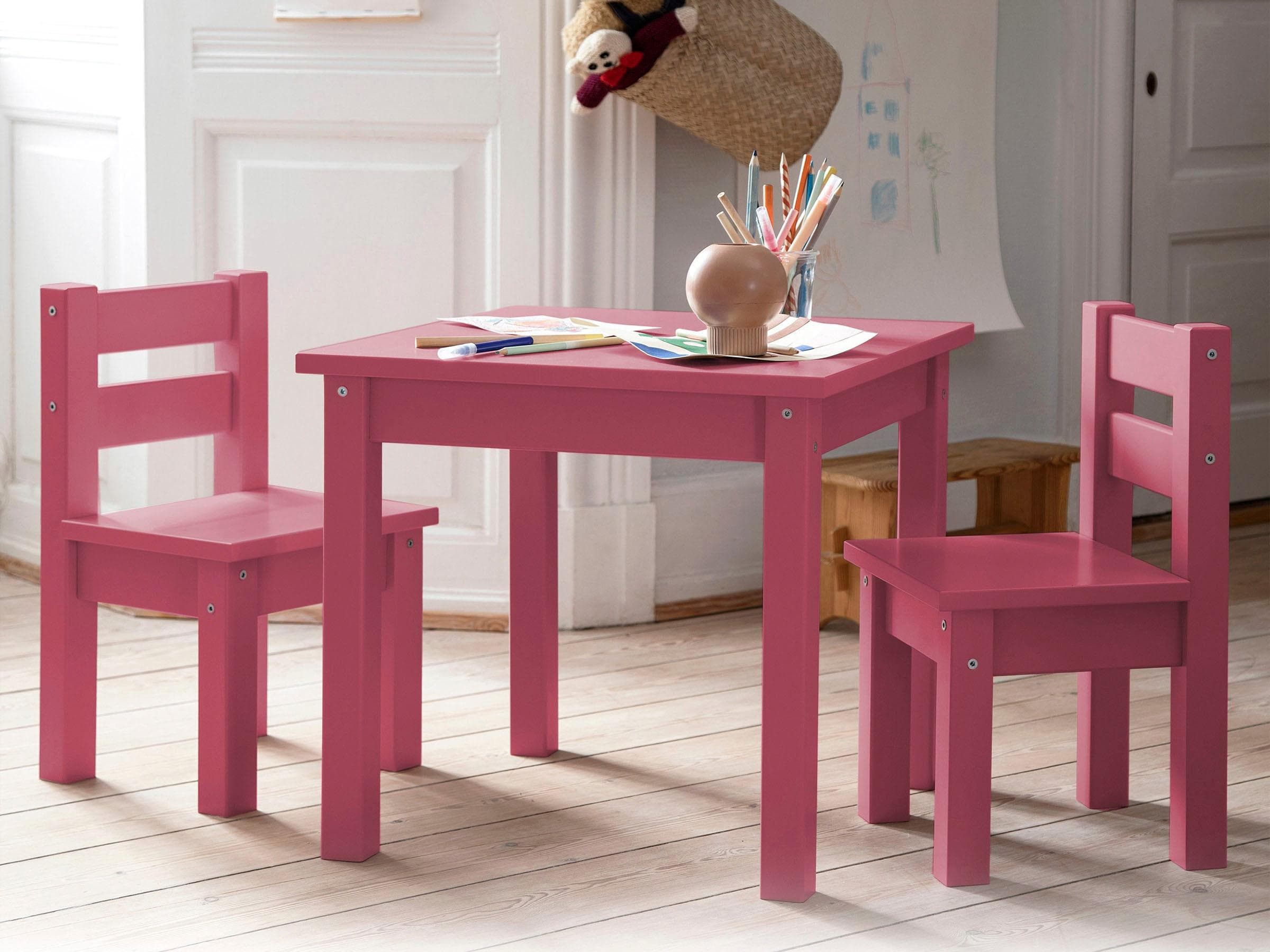 HOPPEKIDS MADS Kindersitzgruppe Pink mit 2 Stühlen