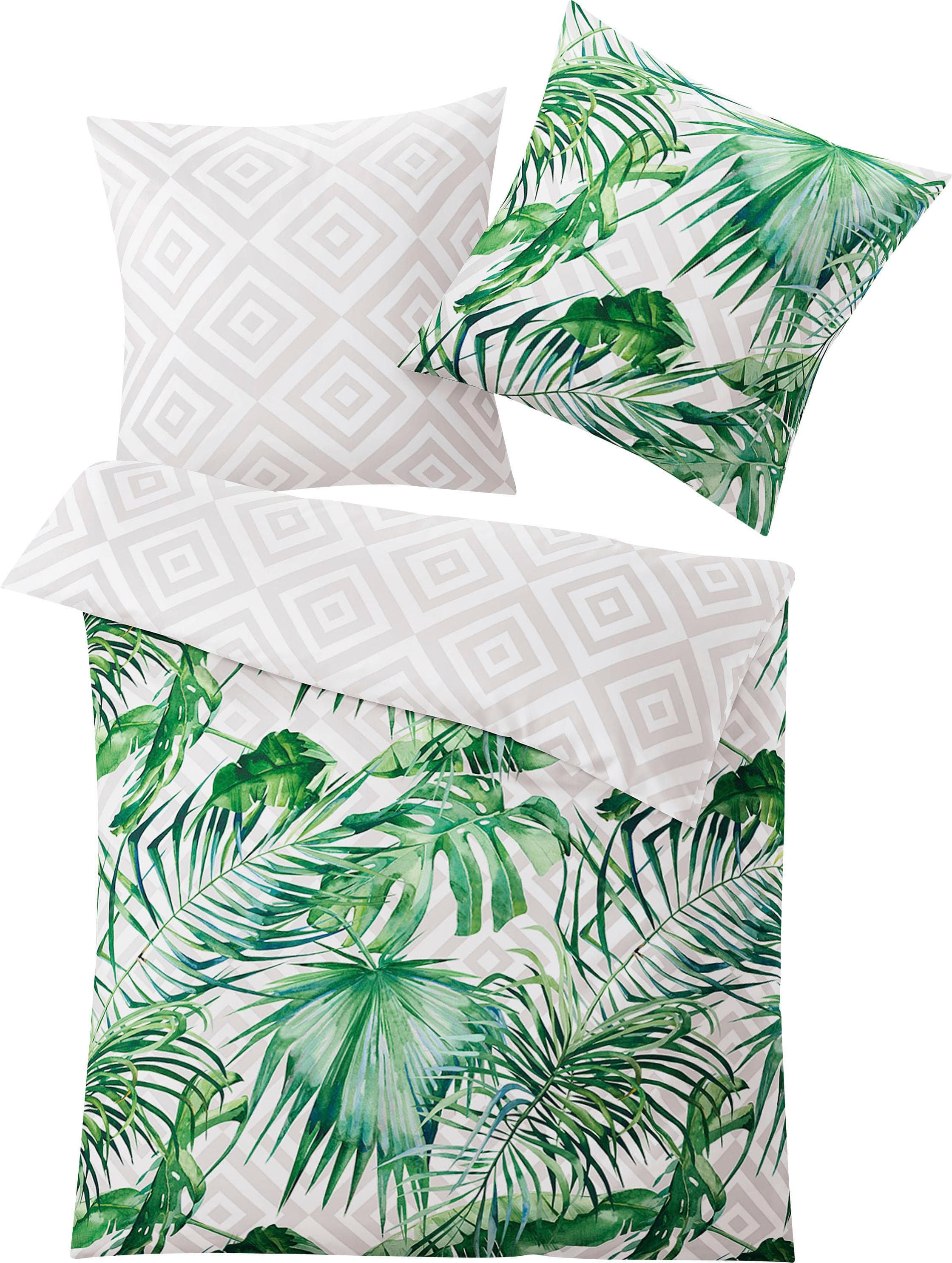 Kleine Wolke Wendebettwäsche Loria Grün Mako-Satin