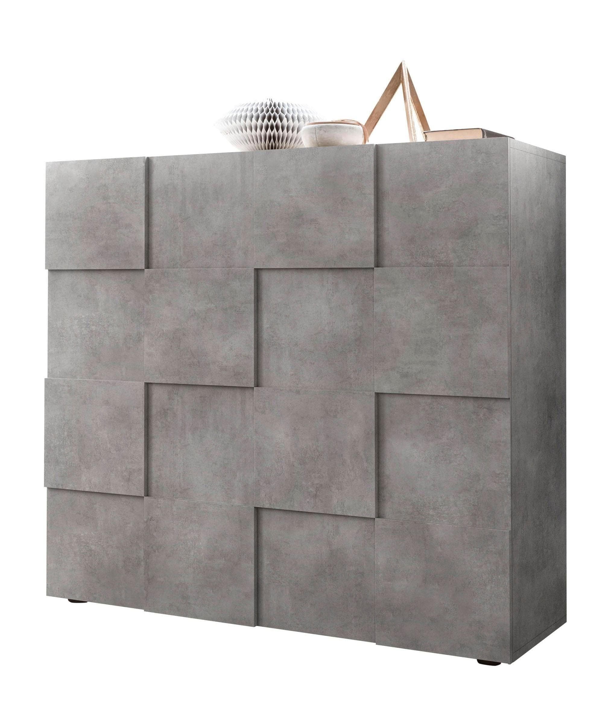 Home Affaire Highboard Dama Grau Beton-Optik 2 Türen