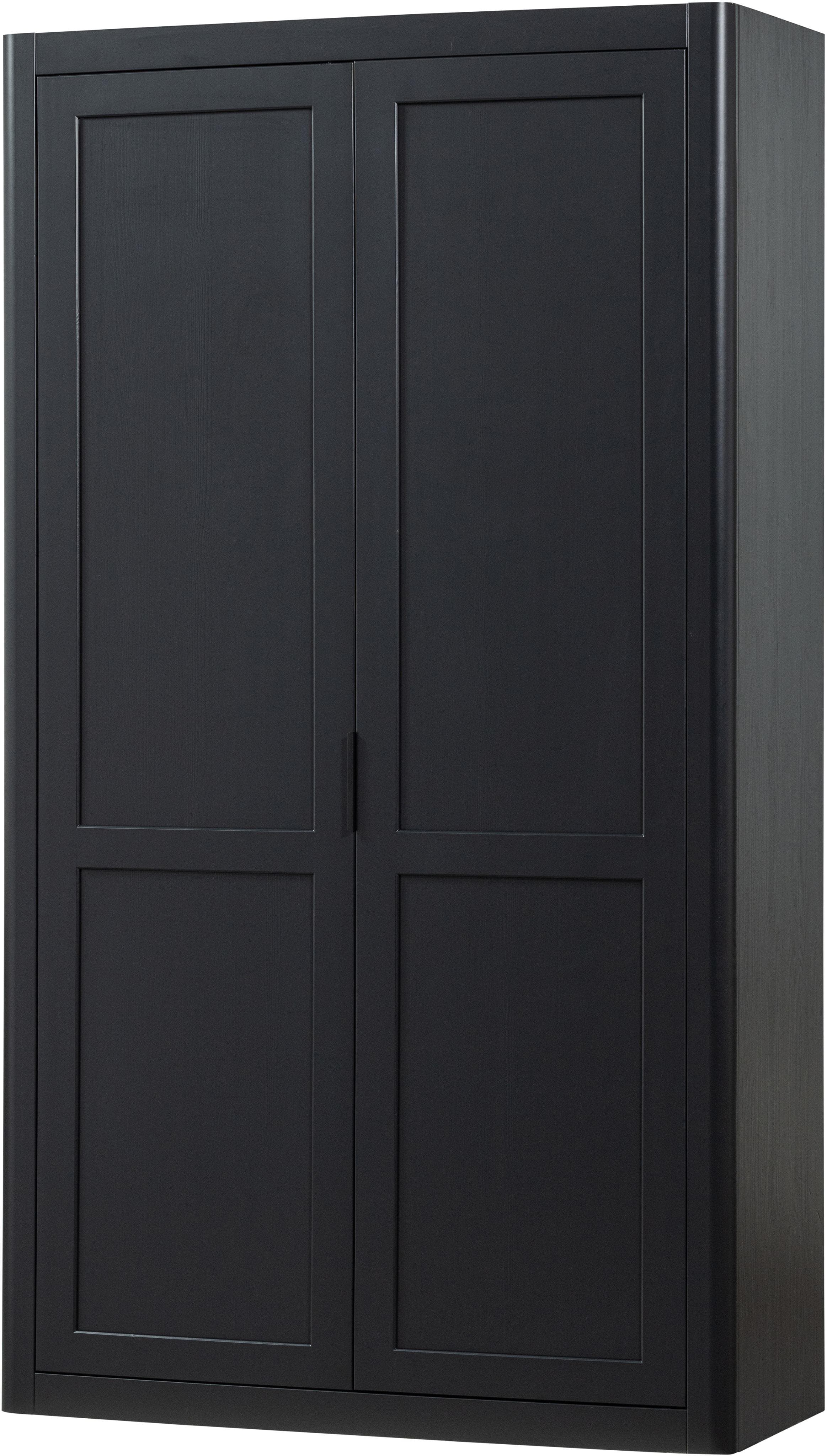 Garderobenschrank WOOOD GUNNAR STAUSCHRANK KIEFER Schwarz Massivholz