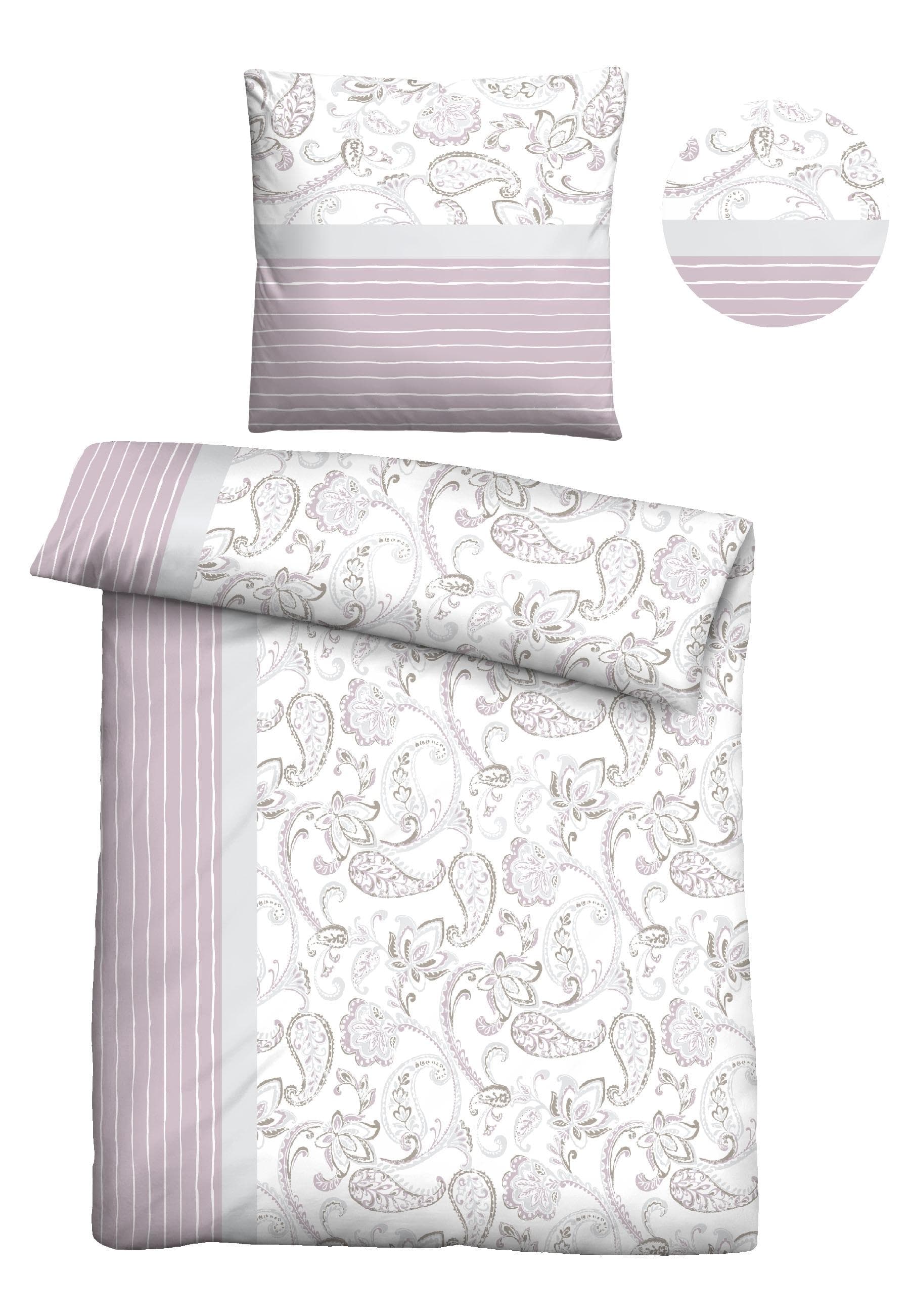 Castell Bettwäsche Paisley Viola 135x200cm Biber