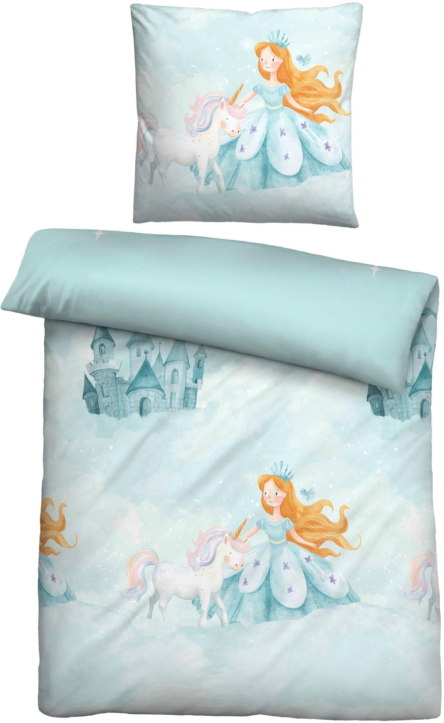 Biberna Kinderbettwäsche 0004524 Feinbiber Einhorn