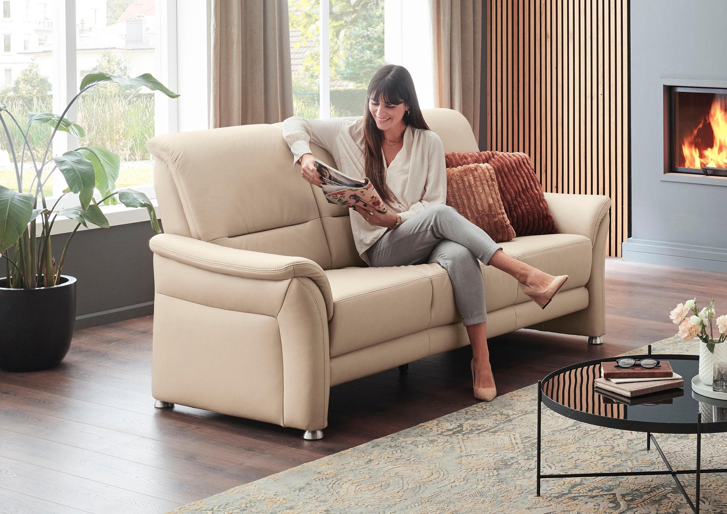 3-Sitzer Sofa DIE PLANBAR Federkernpolsterung Ecru