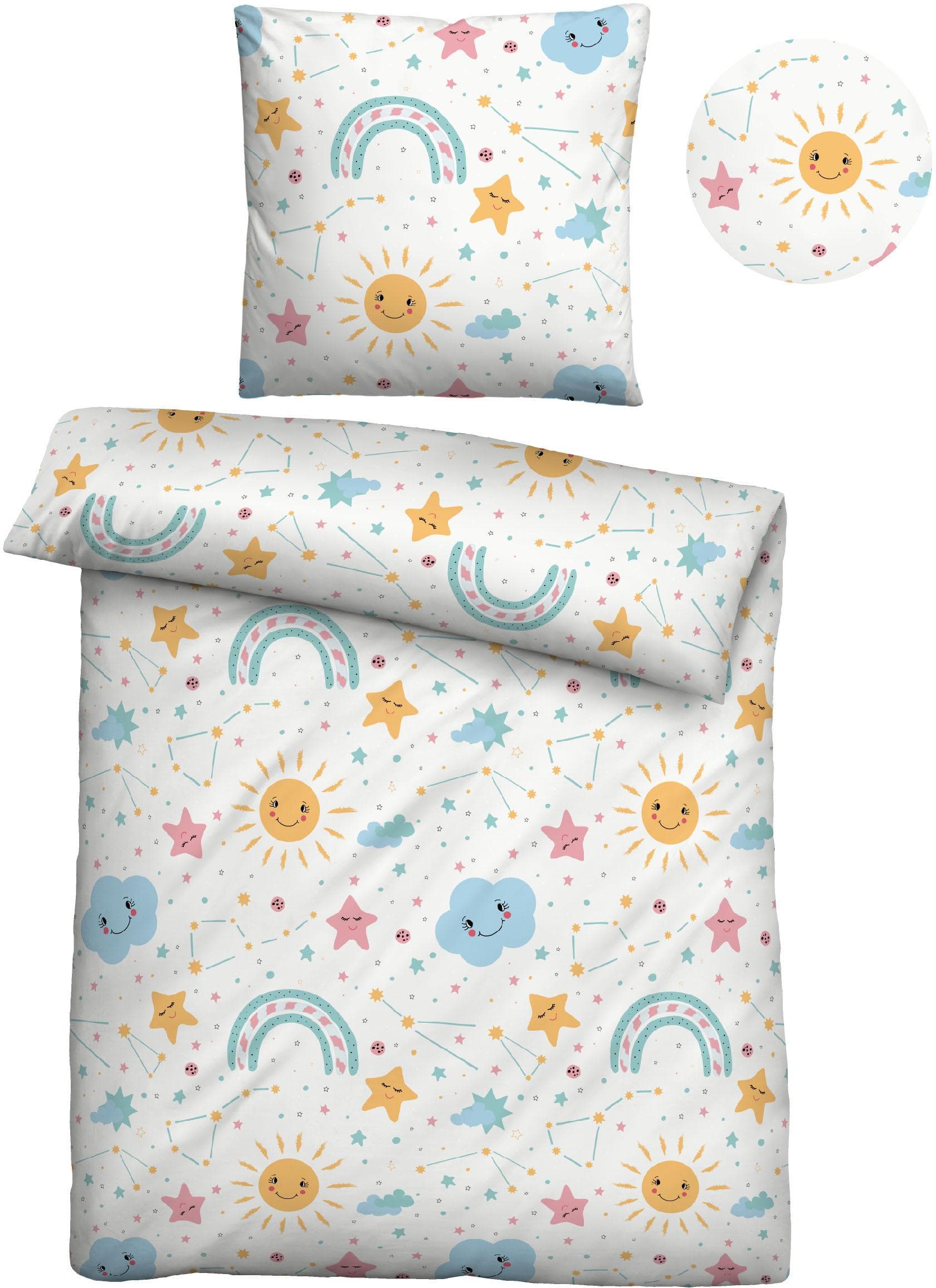 Biberna Kinderbettwäsche Lian Beige 100% Baumwolle Linon