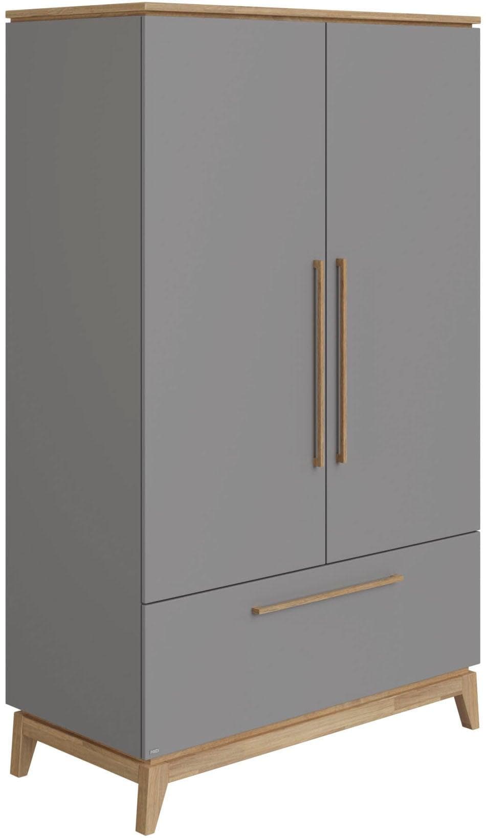 PAIDI Drehtürenschrank STIENE Beige/Grau Eiche Massivholz