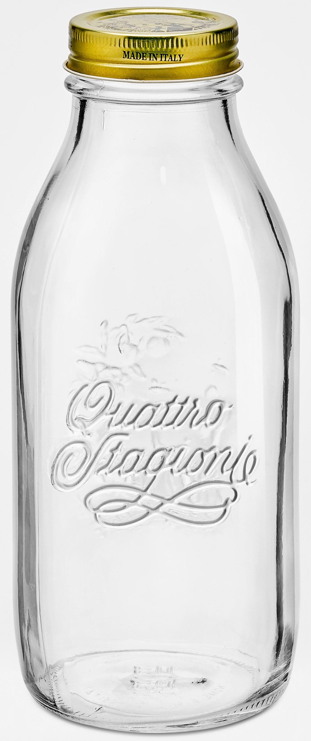 Bormioli Rocco Quattro Stagioni Einmachglas 12er Set 1L Transparent Gold