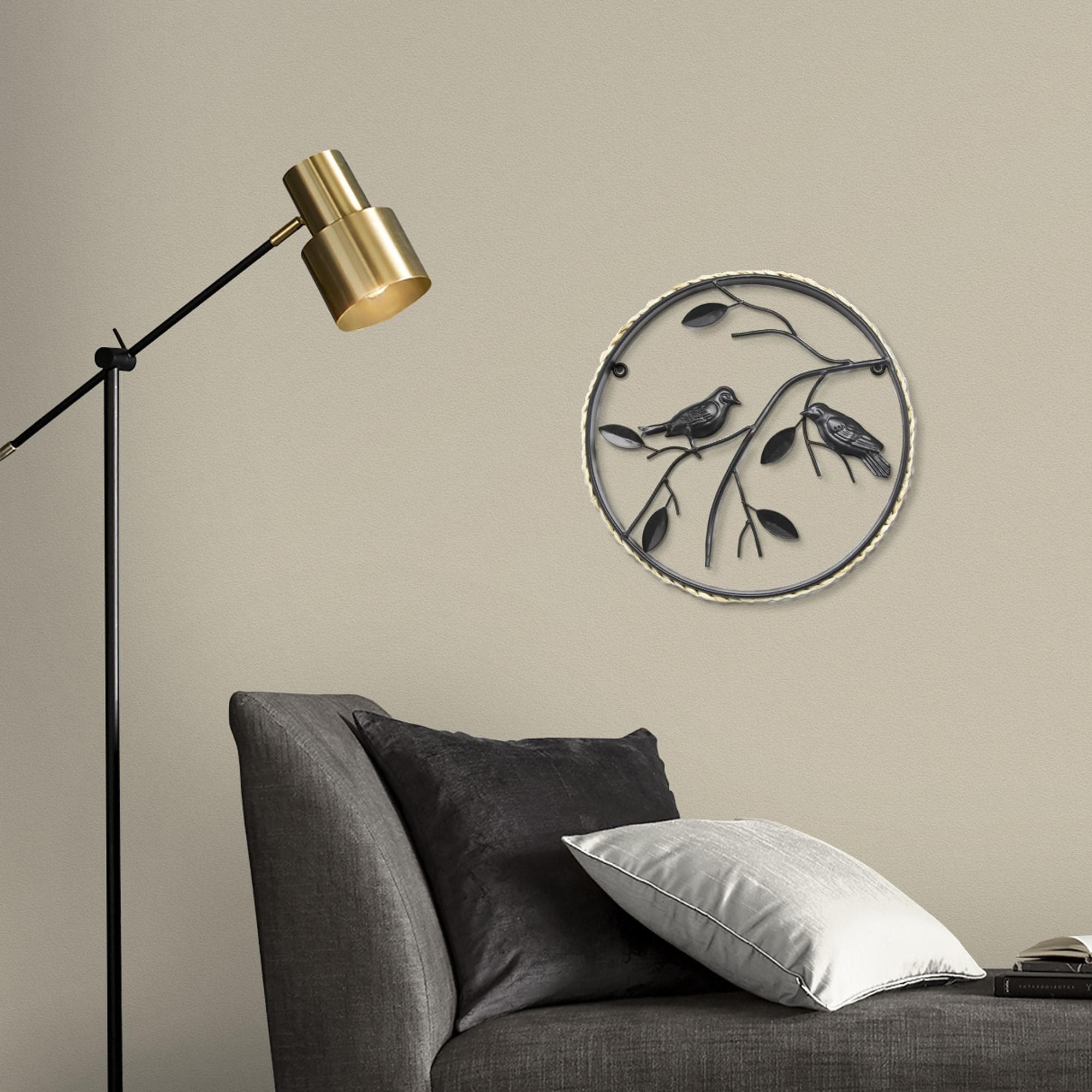 Art for the Home Wandbild Vogel Schwarz Metall
