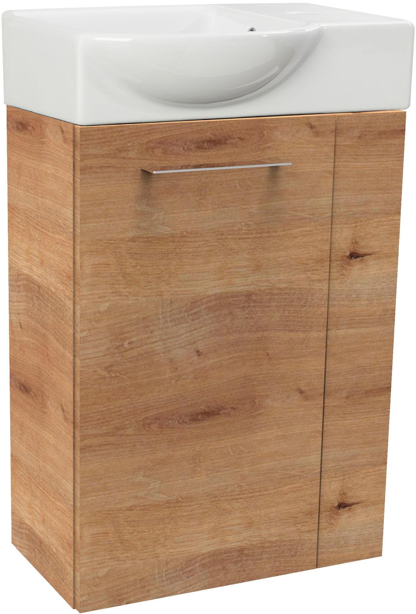 Fackelmann Waschtisch SBC Set Braun Soft-Close-Funktion