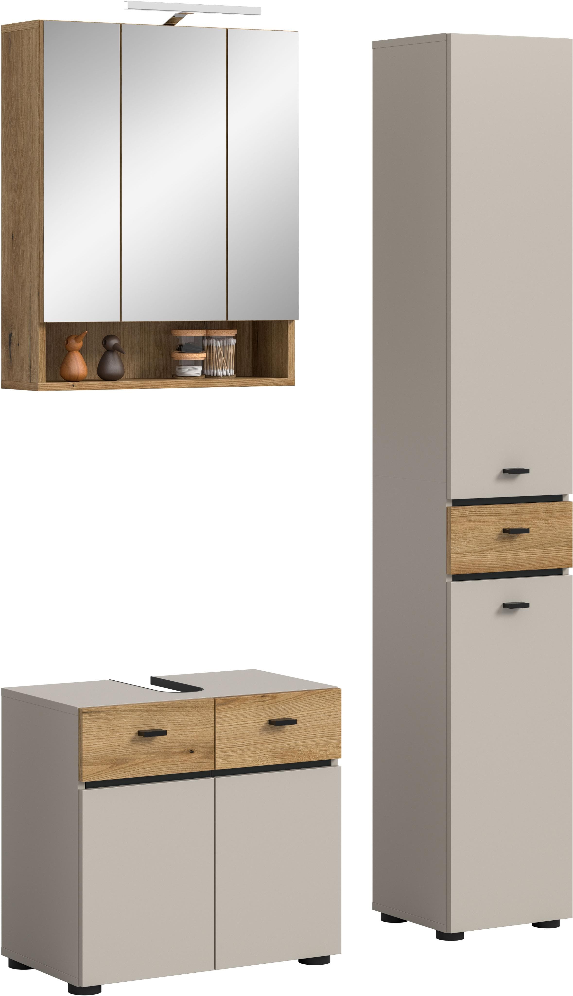 Welltime Badmöbel-Set VANN 3-teilig inkl. Beleuchtung
