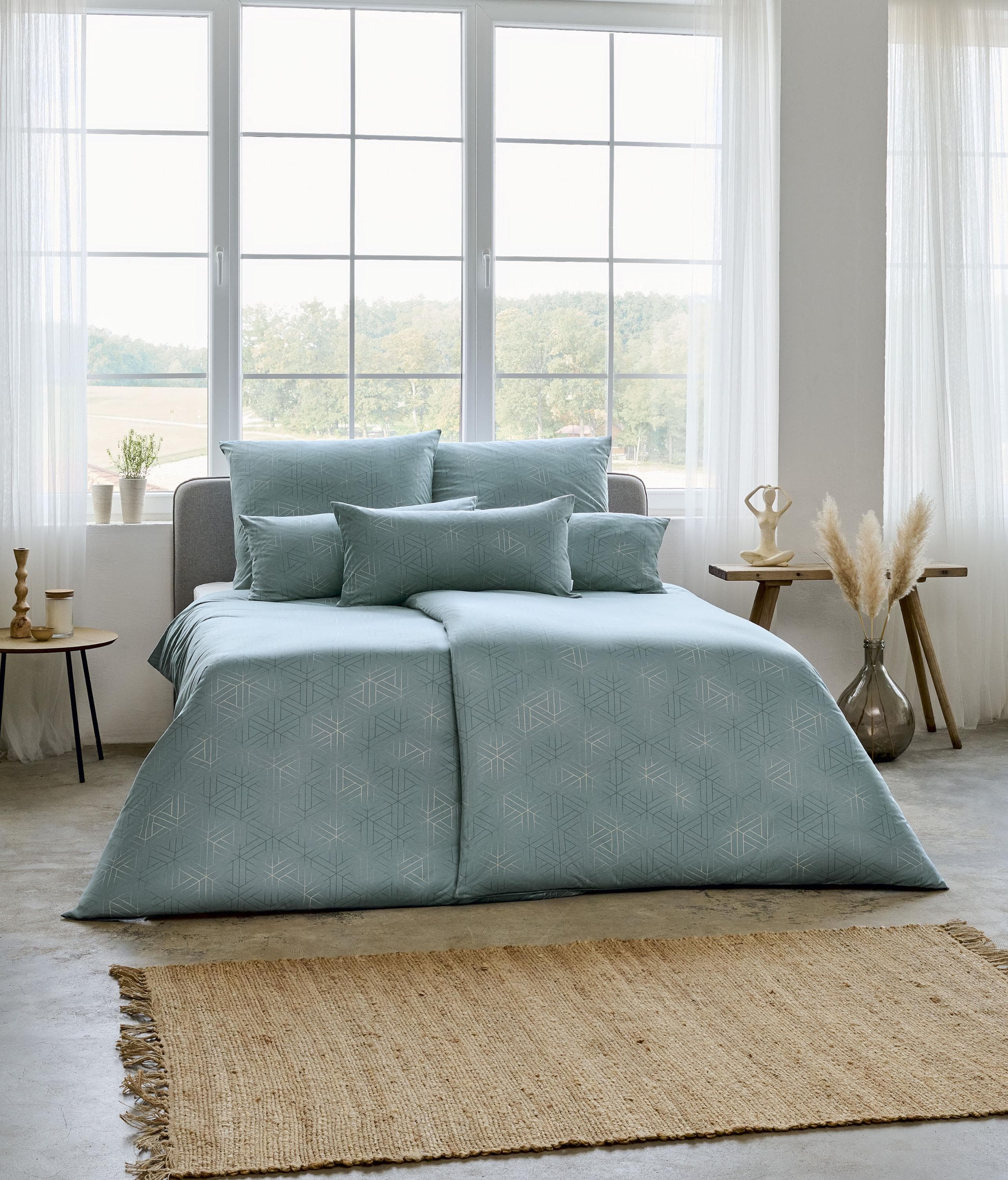 Elegante Bettwäsche aus Baumwolle in mintgrün