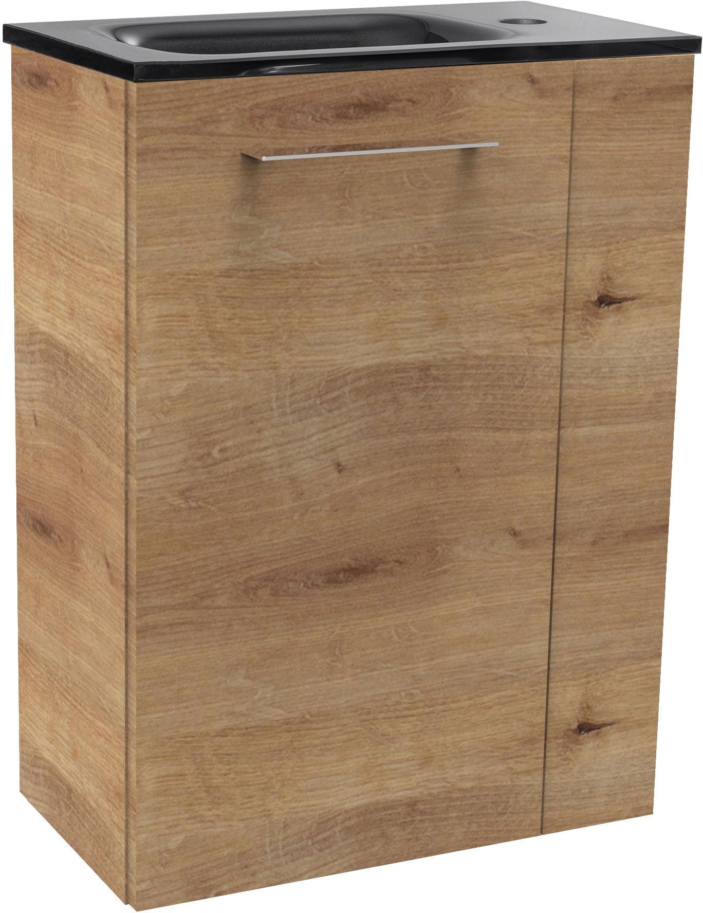 Waschtisch FACKELMANN SBC Ast-Eiche Glas Holzwerkstoff