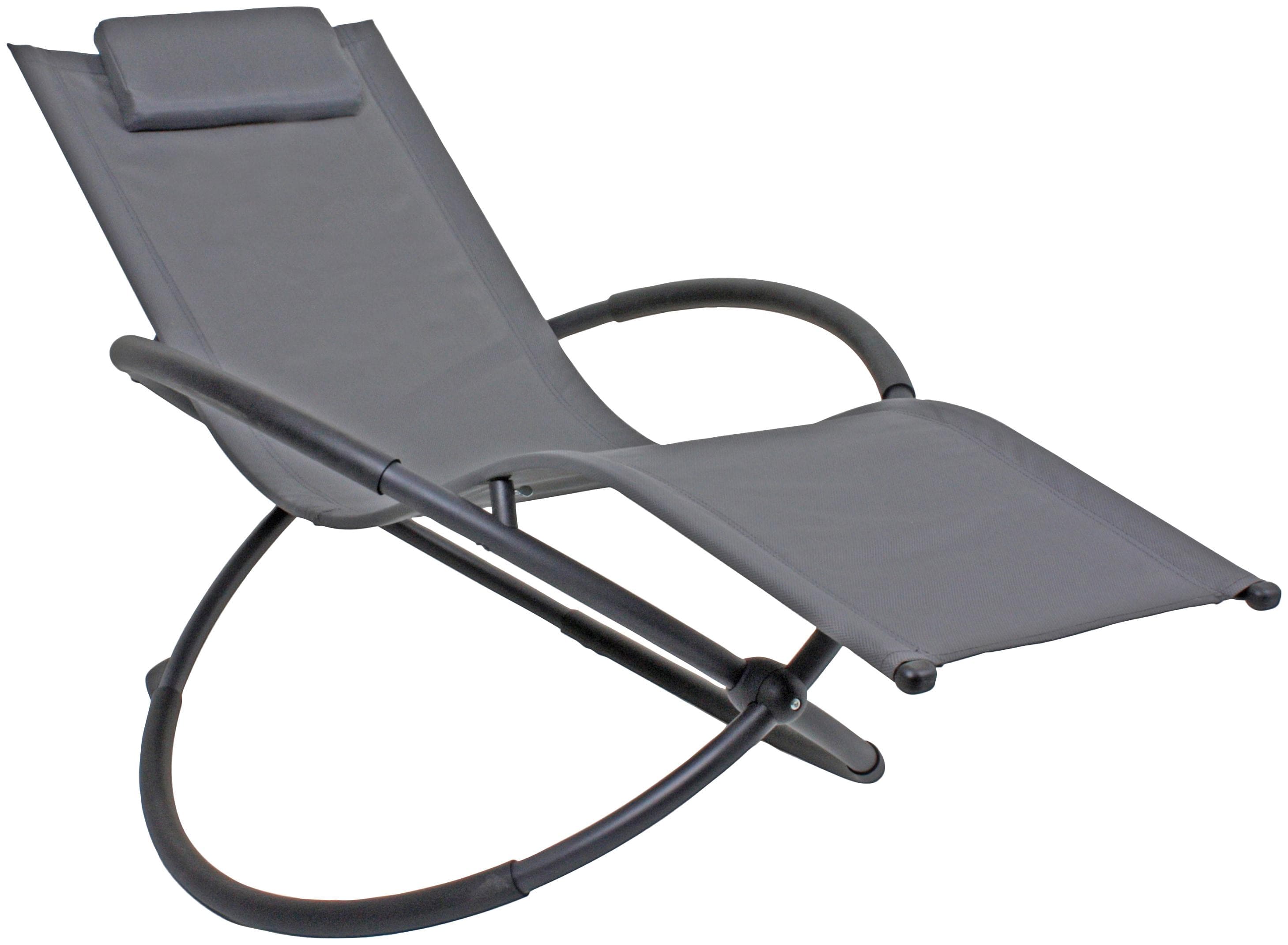 Gartenliege GARDEN PLEASURE MILOS mit Schaukelfunktion Grau/Schwarz