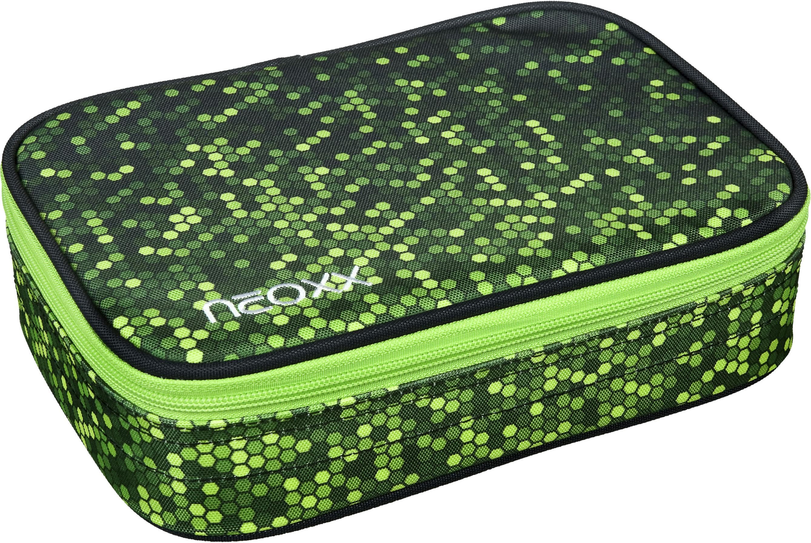 Schreibgeräteetui NEOXX Schlamperbox Dunk Pixel my mind Kinder grün Polyester