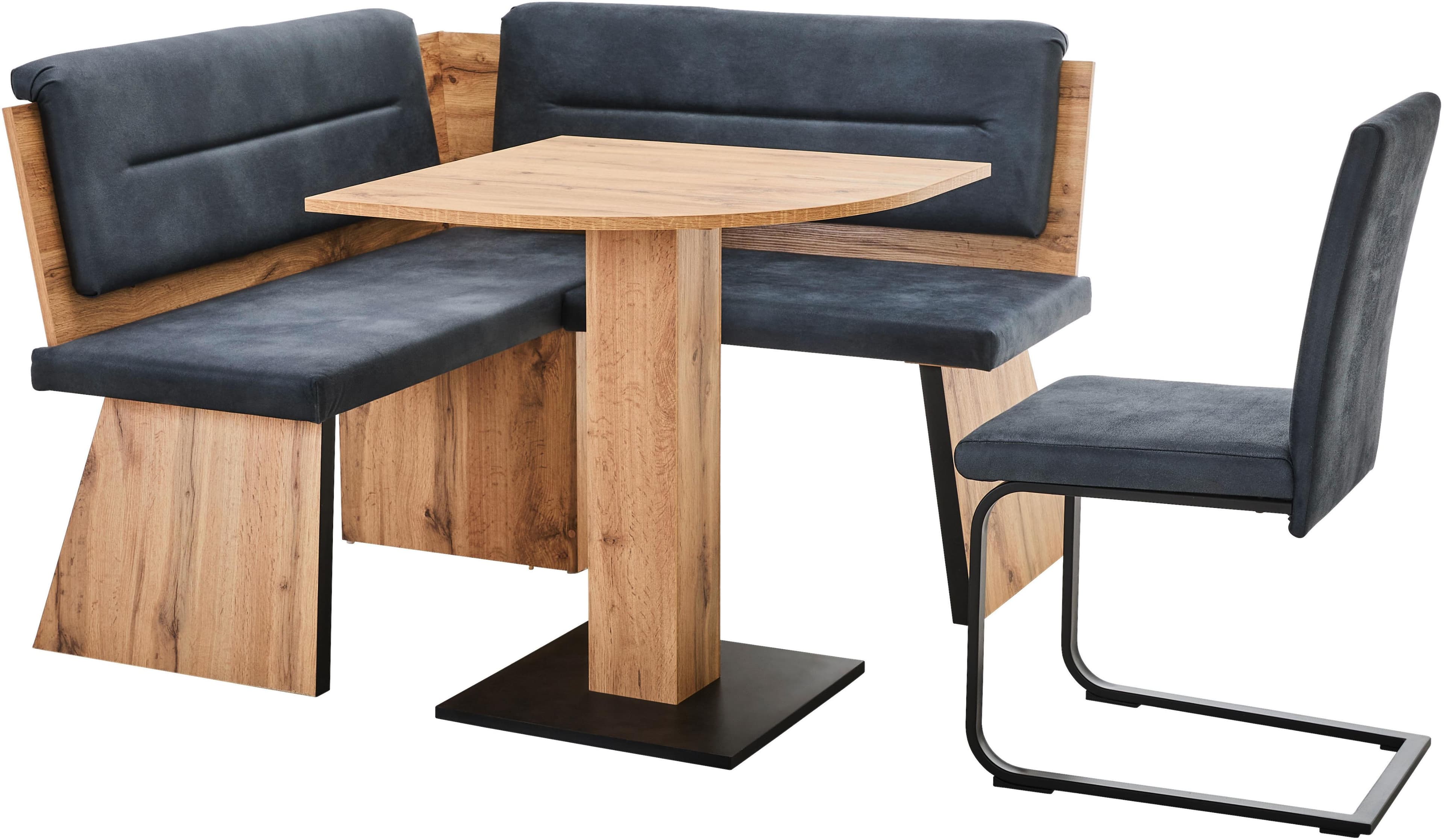 Eckbankgruppe MASSIVLINE & MORE Tarvis/Treviso Braun/Anthrazit Holzwerkstoff Metall Stoff