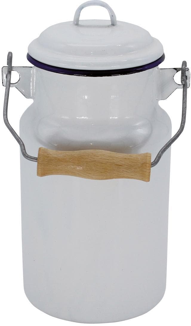 Milchkanne KRÜGER Husum Weiß/Blau Emailliert 2 l