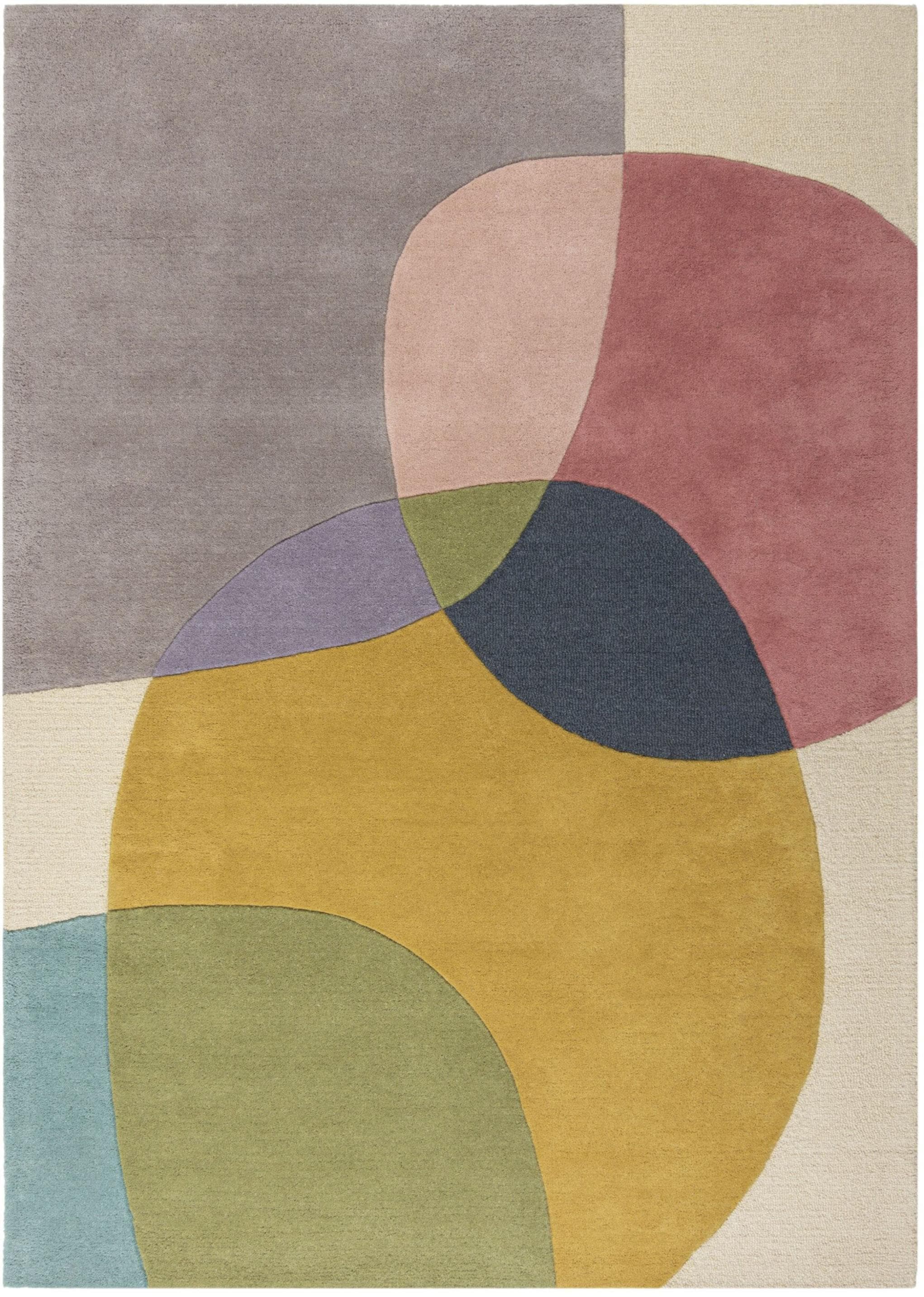 FLAIR RUGS Wollteppich Glow Bunt Gemustert Hoch-Tief-Effekt